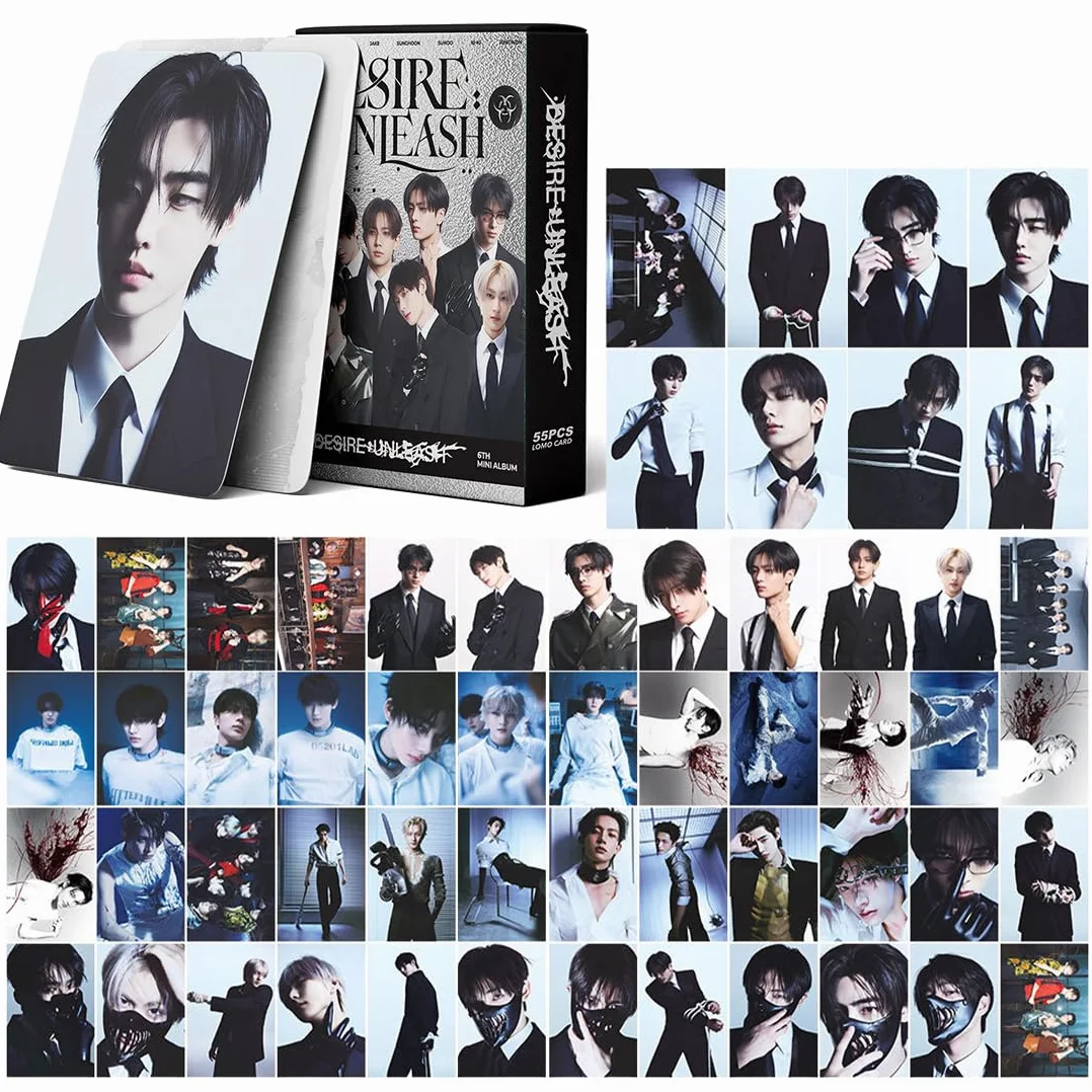 Kpop Karty Enhypen Photocards 55 szt., karty Lomo, merch albumu Enhypen dla fanów (B)