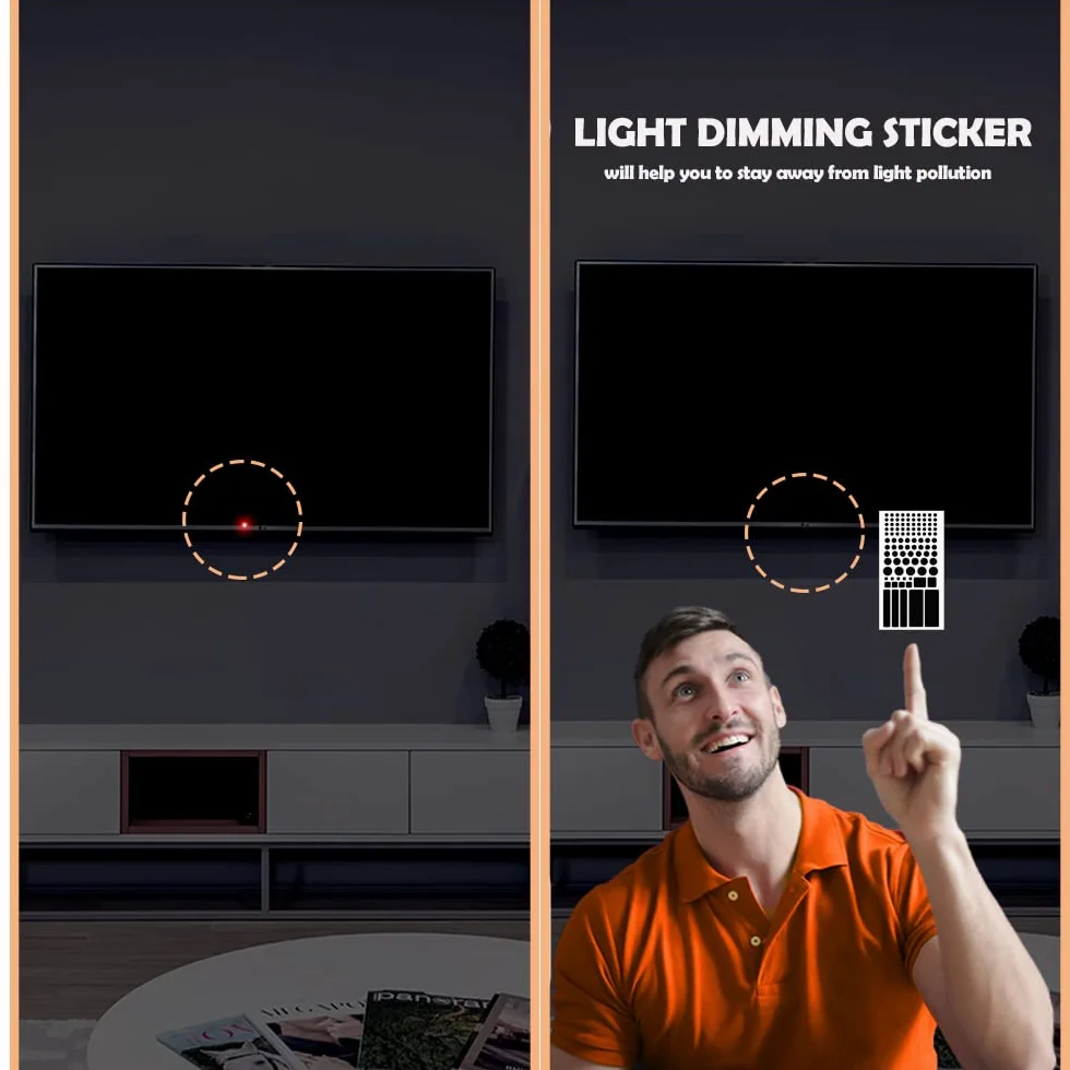 LICQIC naklejek LED blokujących światło, samoprzylepna, folia przyciemniająca LED, naklejki na urządzenia elektroniczne, urządzenia gospodarstwa domowego