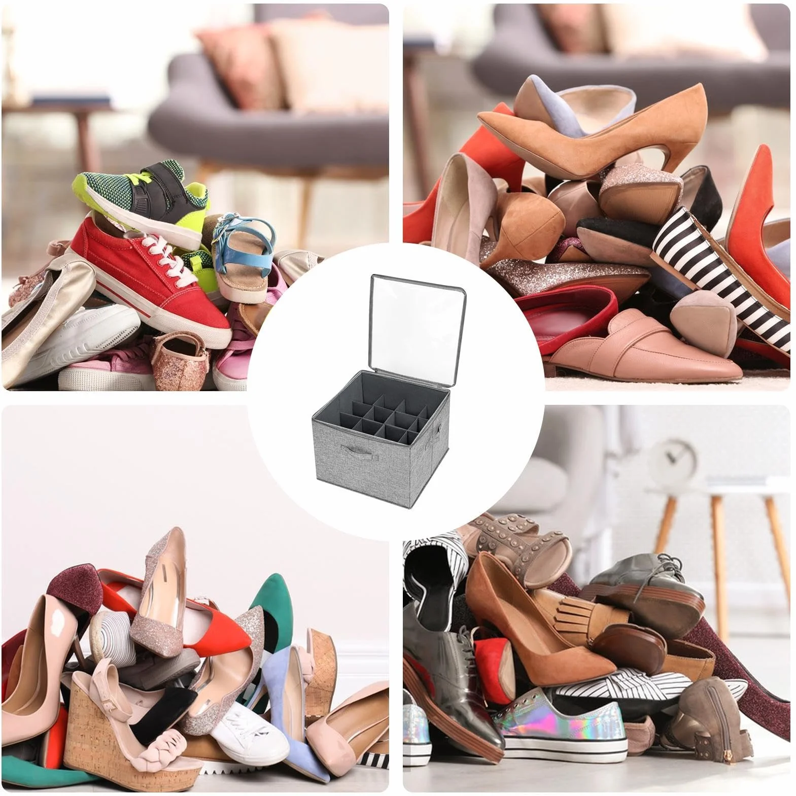 Rega? na buty, organizer do przechowywania butów, organizer na buty, pojemniki do przechowywania pude? na buty i sk?adane pojemniki do przechowywania butów z dolnym podparciem, oszcz?dzaj?cy miejsce