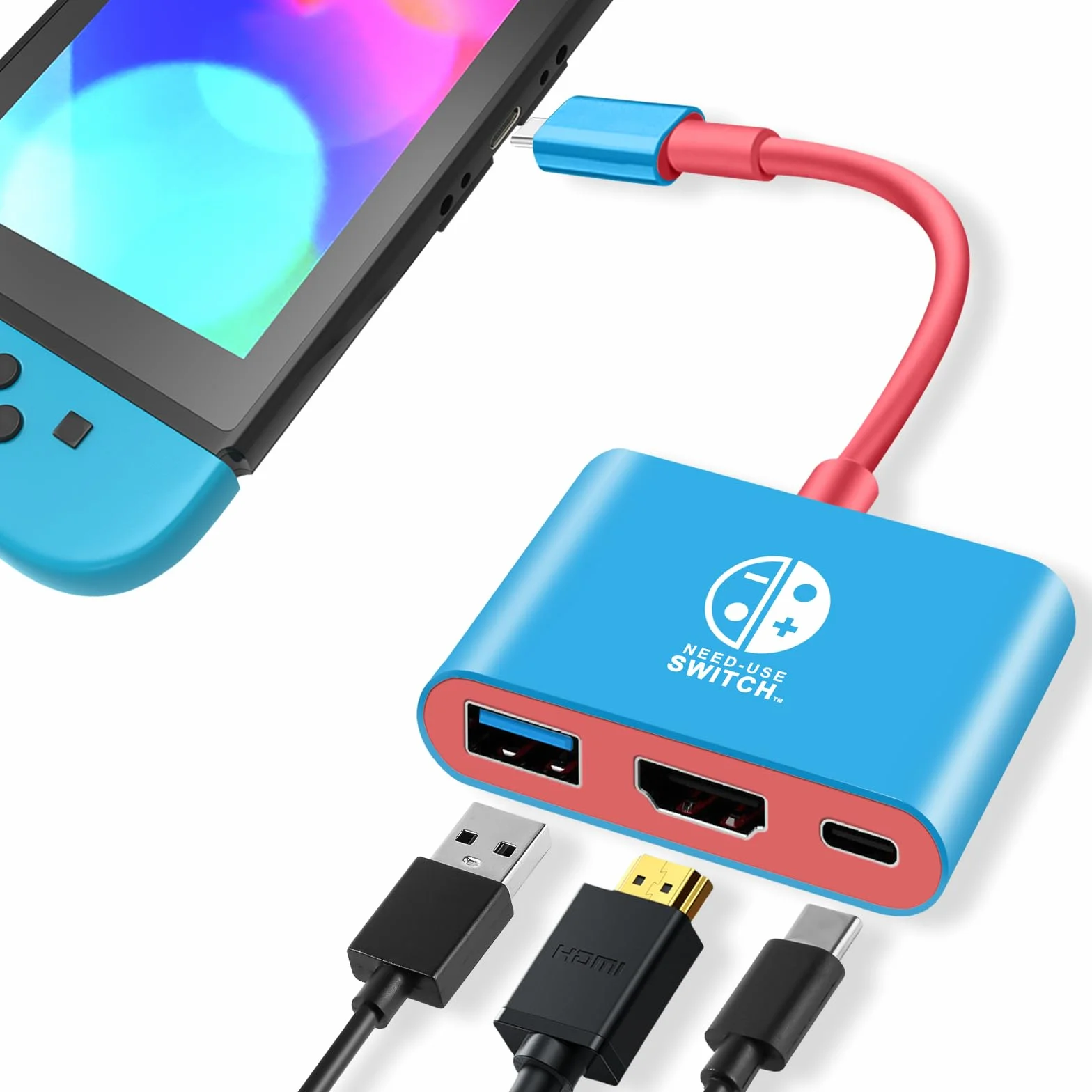 Switch 2 stacja dokująca do Nintendo Switch2, 3 w 1, przenośna stacja ładująca z 4K / 60 Hz HDMI/USB 3.0/PD 100 W, stacja dokująca, kompatybilna z NS Switch2, Steam Deck, smartfonami, komputerami PC