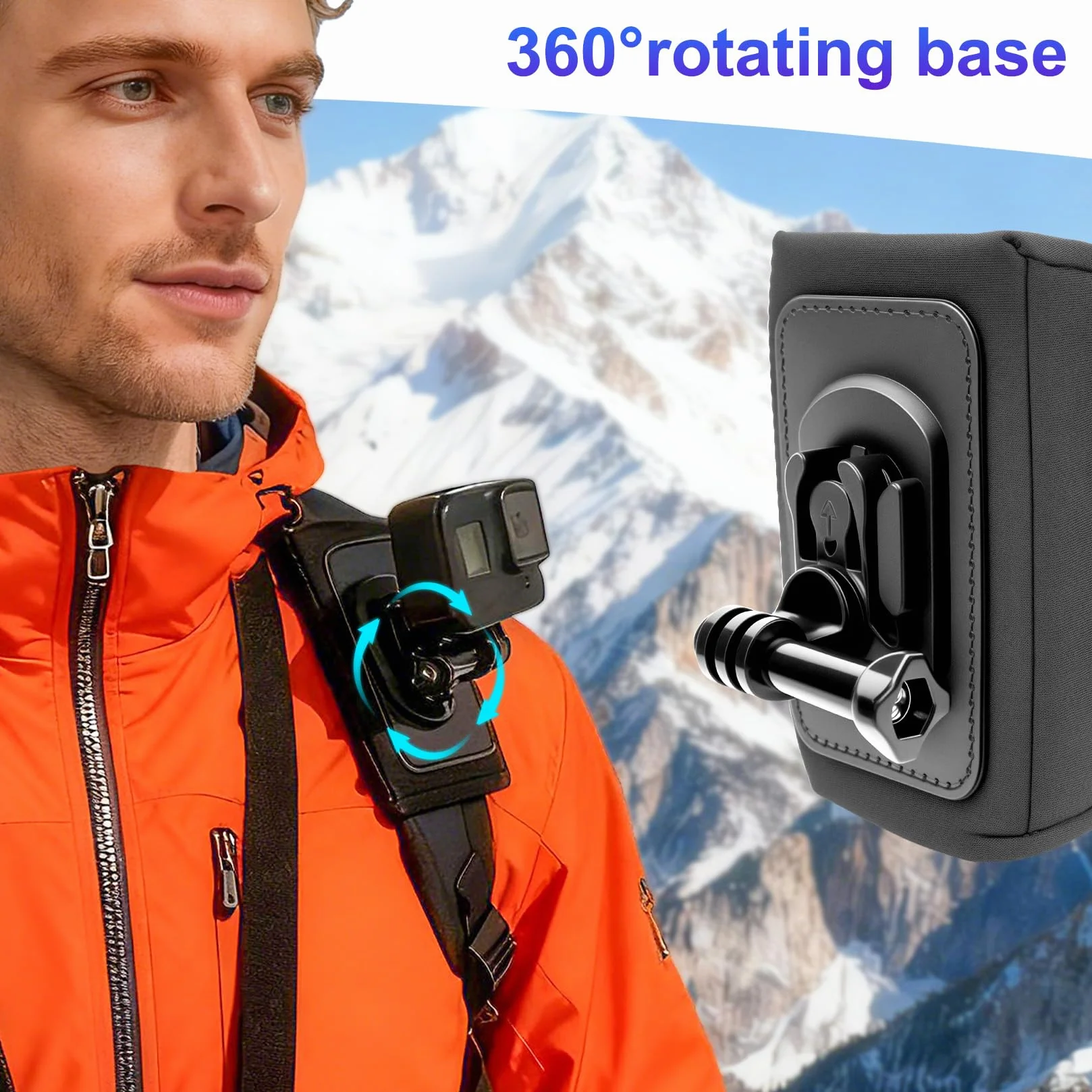 1 zestaw uchwytu paska na ramię do plecaka dla GoPro, uchwyt plecaka, uchwyt paska plecaka, system mocowania do DJI Osmo 360/Action, Insta360 X5, akcesoria do kamery sportowej