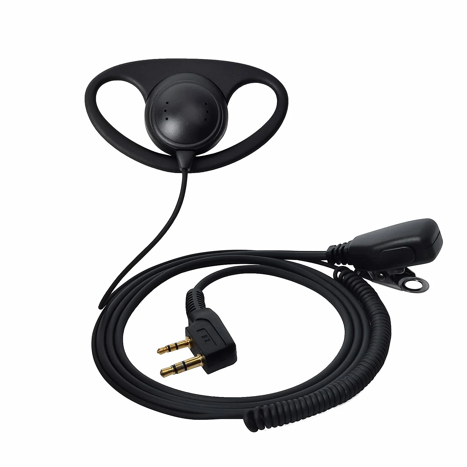 UAYESOK 2-pinowe słuchawki w kształcie litery D, Walkie Talkie, zestaw słuchawkowy z mikrofonem PTT do Baofeng UV-5R UV-5RA 777 888S UV-82 Kenwood TH-22A TH-22AT TH-22E TH-25 WOUXUN HYT PUXING