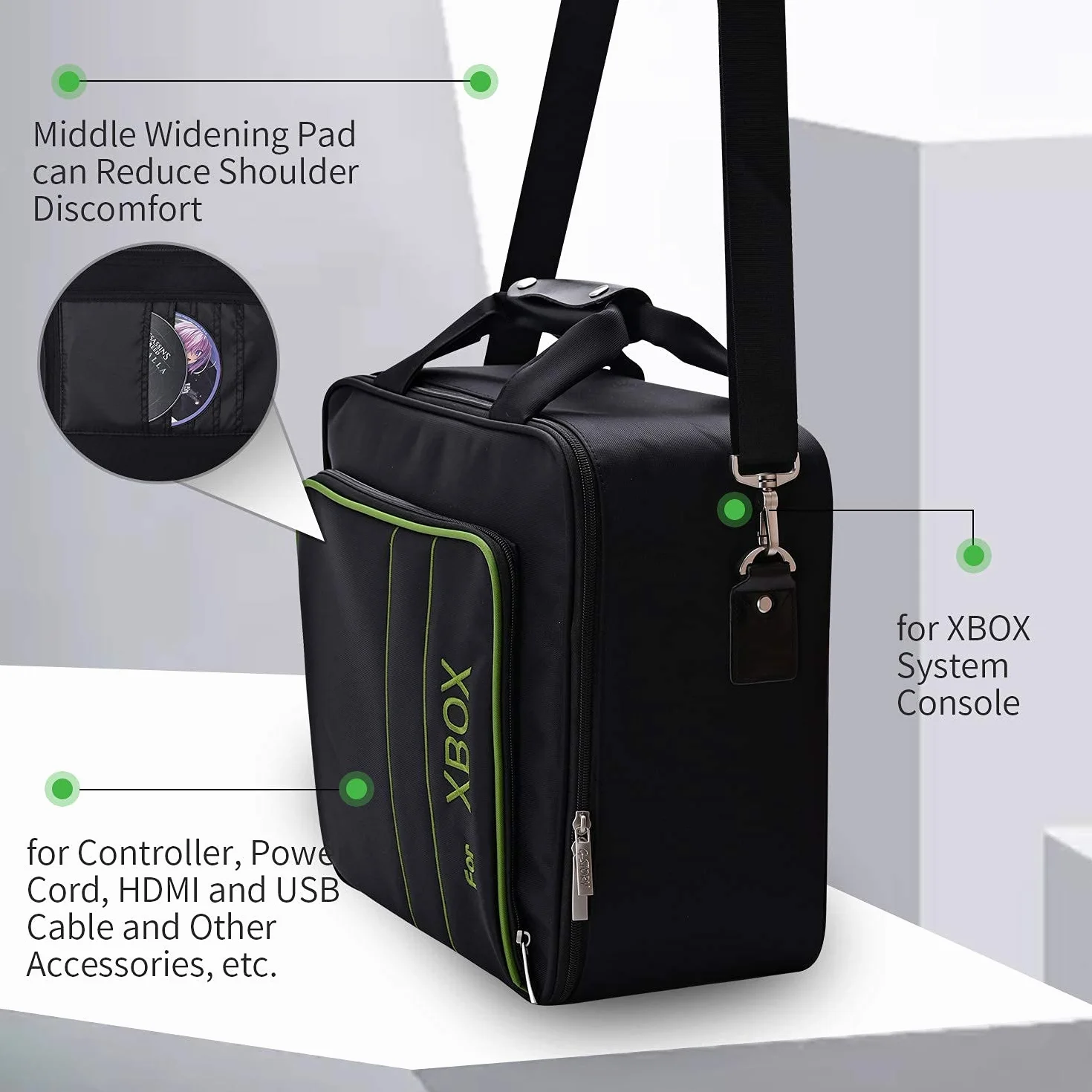 G-STORY Xbox Series X/S Case, Kolor: czarny, Xbox X/S Case, Xbox X/S Case