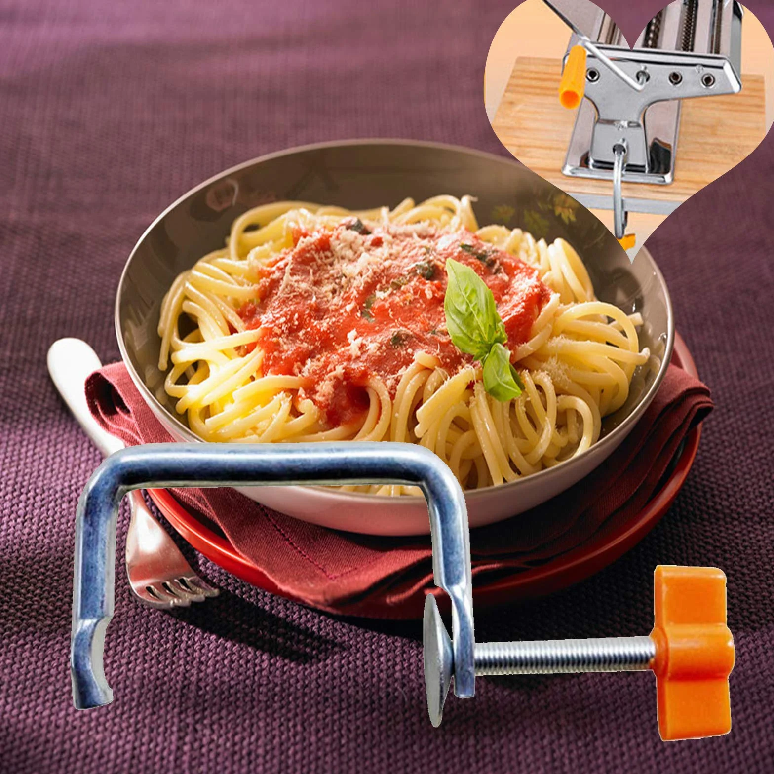 Zacisk do maszyn do makaronu akcesoria zamienne do narzędzi metalowych, uchwyt do robienia makaronu, nietoksyczny, bezpieczny, pasuje do większości maszyn do spaghetti (stałe zaciski)