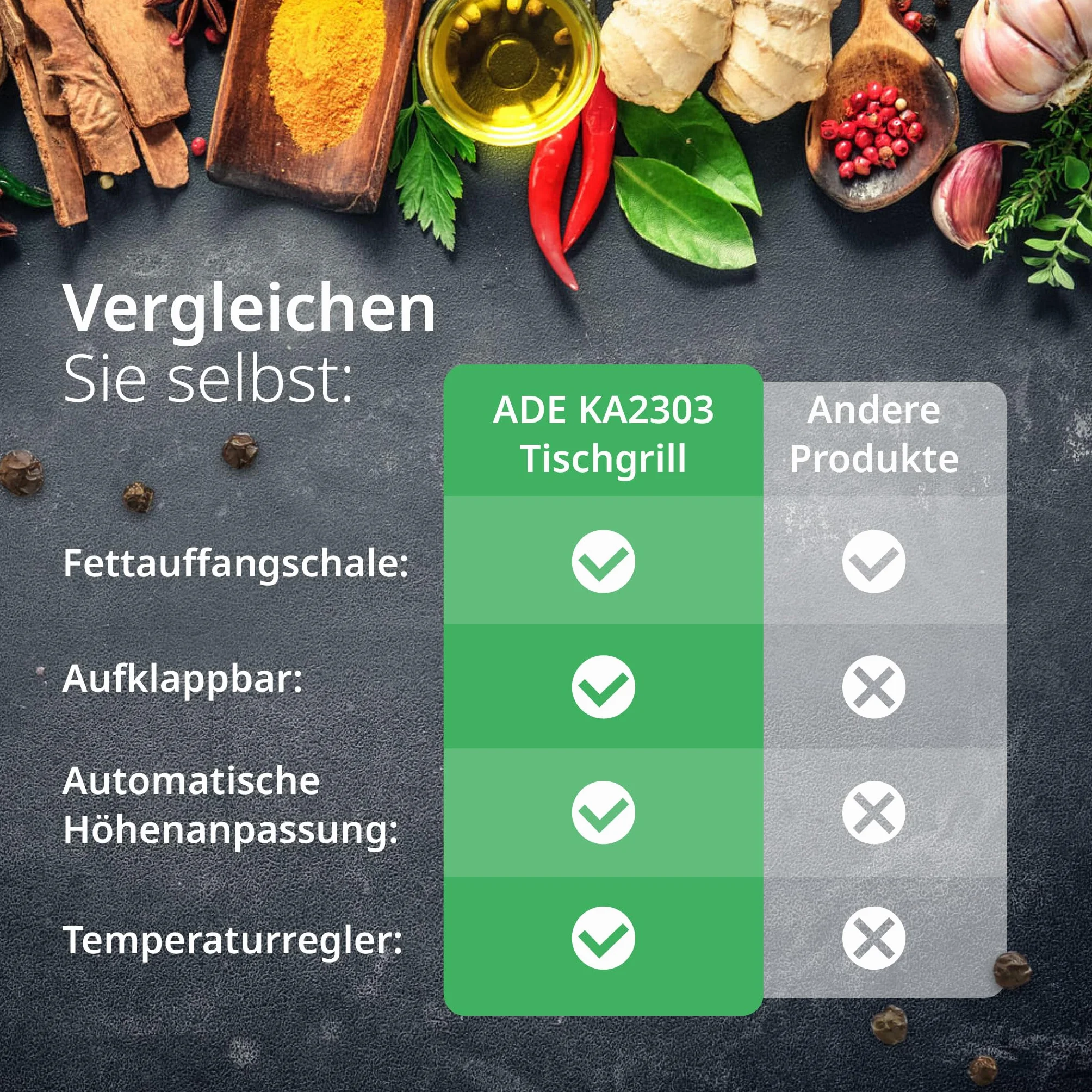 ADE Grill kontaktowy 2000 W elektryczny 3 w 1 składany 180° do kanapek