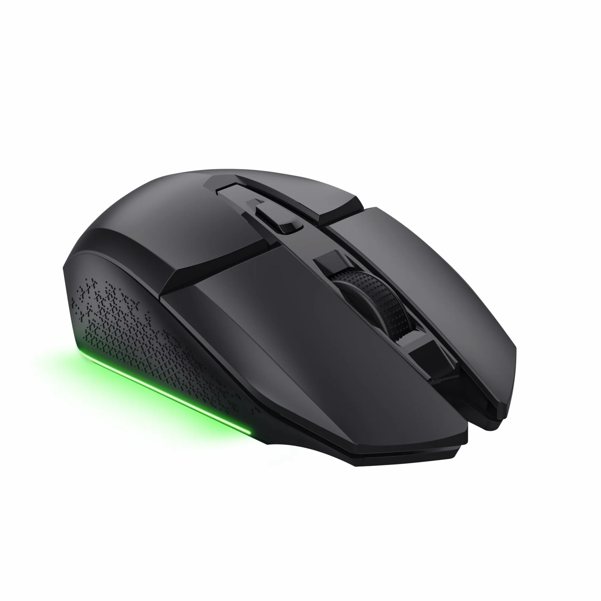 GXTrust 1108 Vylax Bezprzewodowa Mysz Gamingowa, Akumulator 80 Godzin, 800-4800 DPI, Podświetlenie LED, 6 Przycisków, Odbiornik USB, Myszka do gier PC Komputer Laptop Windows, Czarna