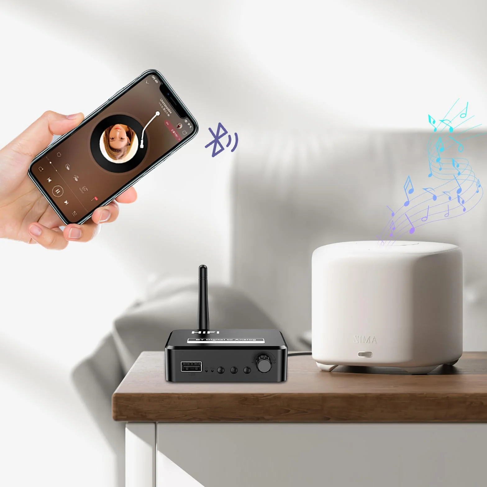 Domowy odbiornik audio stereo, niskie opóźnienia