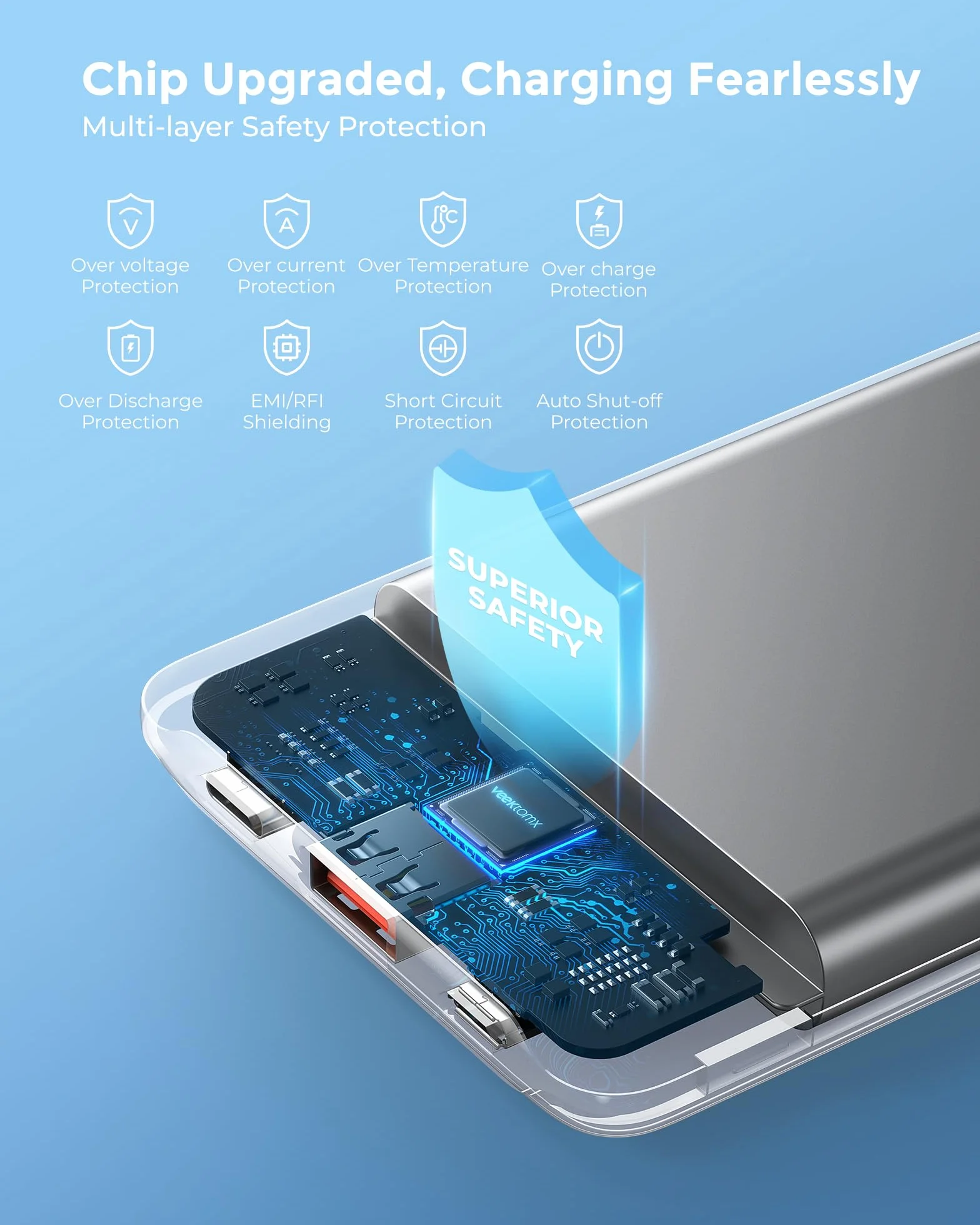 VEEKTOMX Mini Power Bank 10000mAh Mały Power Bank 22.5W Quick Charge, PD 3.0 Szybkie Ładowanie Zewnętrzne Bateria, Podwójne Wyjście Ultra Kompaktowa Ładowarka Kompatybilna iPhone 14/Sumsang s22/Xiaomi