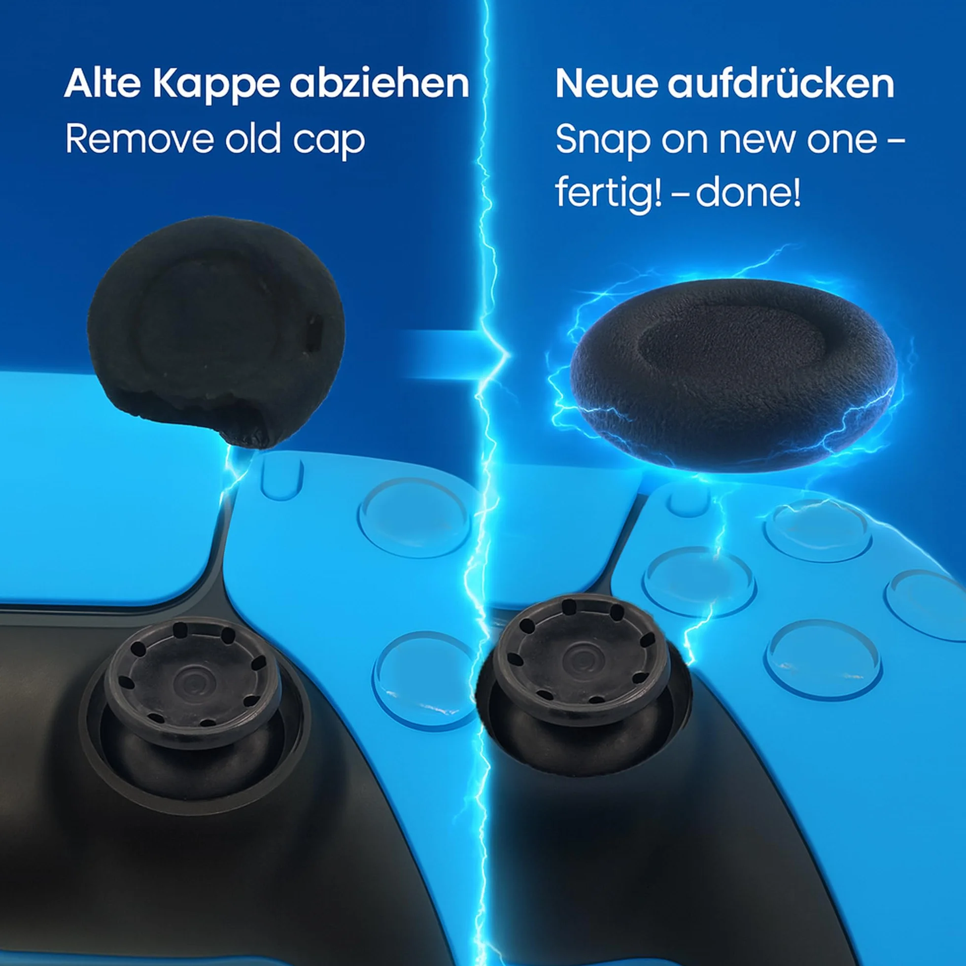 MatoSan Thumbstick wymienne nakładki z silikonu, zestaw 4 sztuk, kompatybilne z kontrolerem PS5 i kontrolerem PS4, antypoślizgowy uchwyt dla precyzyjnego sterowania, nakładki ochronne do analogowych