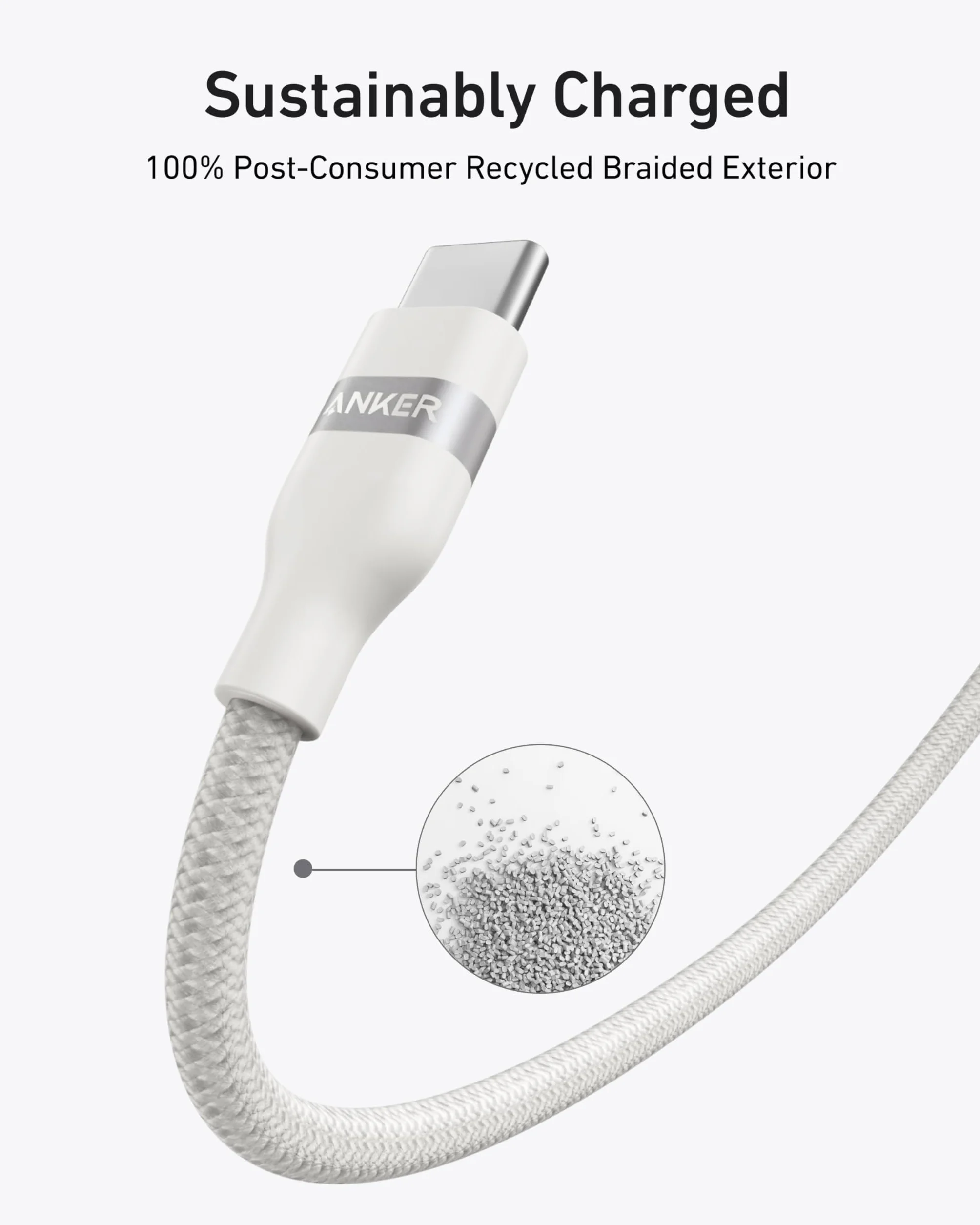 Anker USB C do USB C, 240 W Kabel do Szybkiego Ładowania, Pleciony Upcycle, Typ C dla iPhone 16/16 Pro/16 Plus/16 Pro Max, MacBook Pro, iPad Pro, iPad Air 4, Galaxy S24 i Więcej (Czarny, 0,9 m)