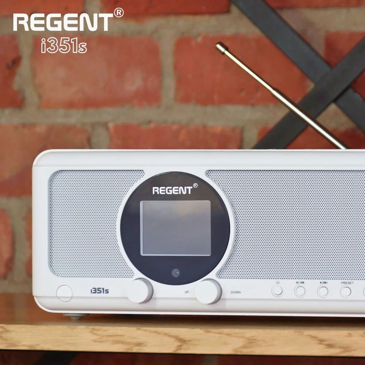REGENT i351s Głośnik Spotify Connect DAB+ WI-FI Radio internetowe Hi-Fi Bluetooth FM 20, podwójny alarm, aplikacja do zdalnego sterowania, unikalny nadajnik Bluetooth Two Way BT (Biały)