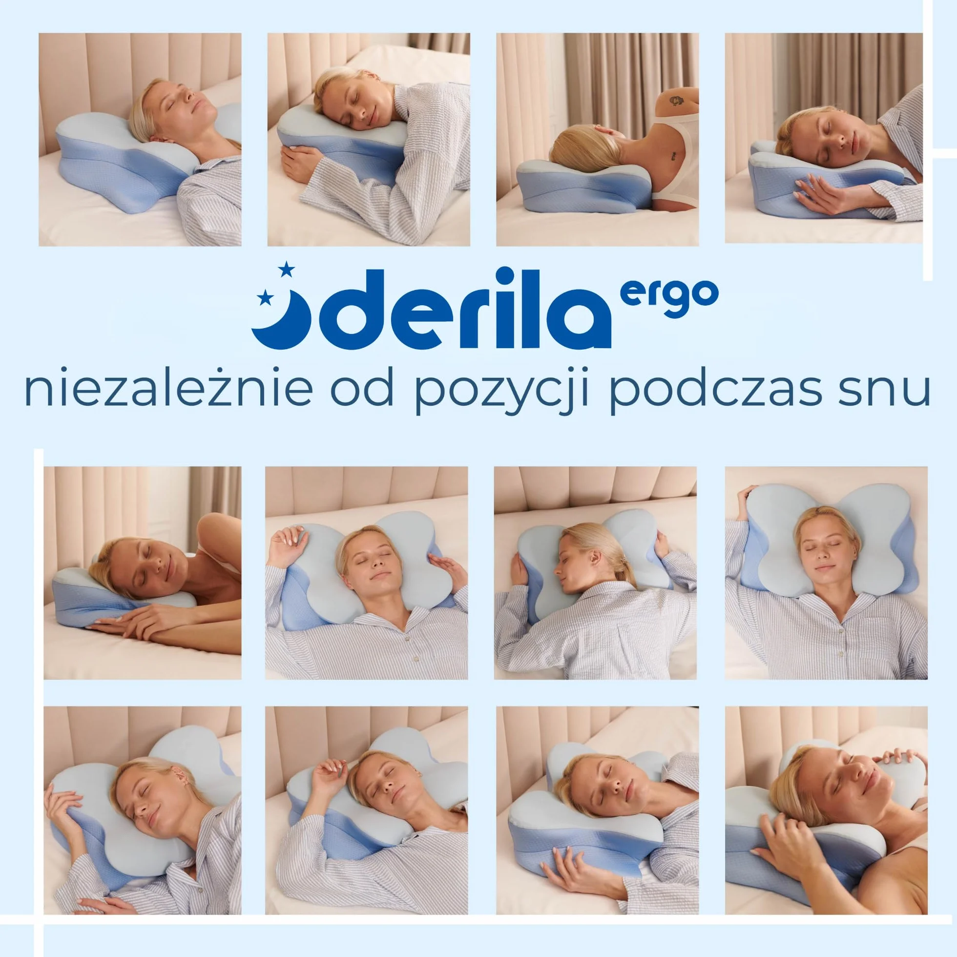 Derila Ergo Poduszka z Pianki Pamięciowej Szyjnej, Kształt Motyla, Technologia Chłodzenia, Idealna dla Wszystkich Sposobów Spania