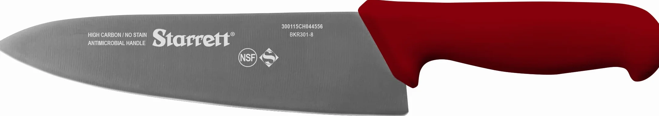 Starrett Nóż szefa kuchni szeroki trójkątny 200 mm czerwony uchwyt - BKR301-8