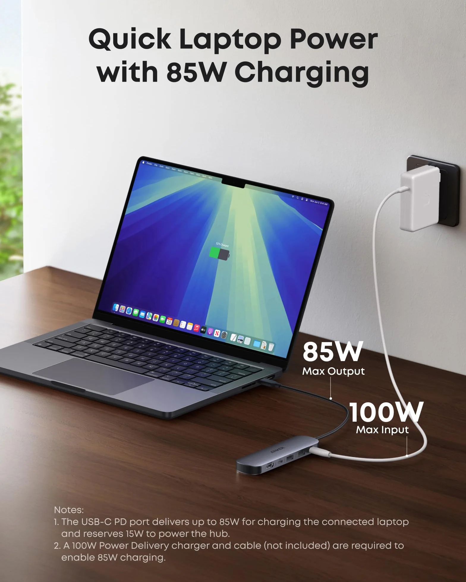 Anker Hub USB-C 7 w 1 z HDMI 4K @ 60 Hz, zasilaniem 85 W, portami USB-A/C 3.0 i czytnikiem kart SD/microSD dla urządzeń USB-C (bez zasilacza)