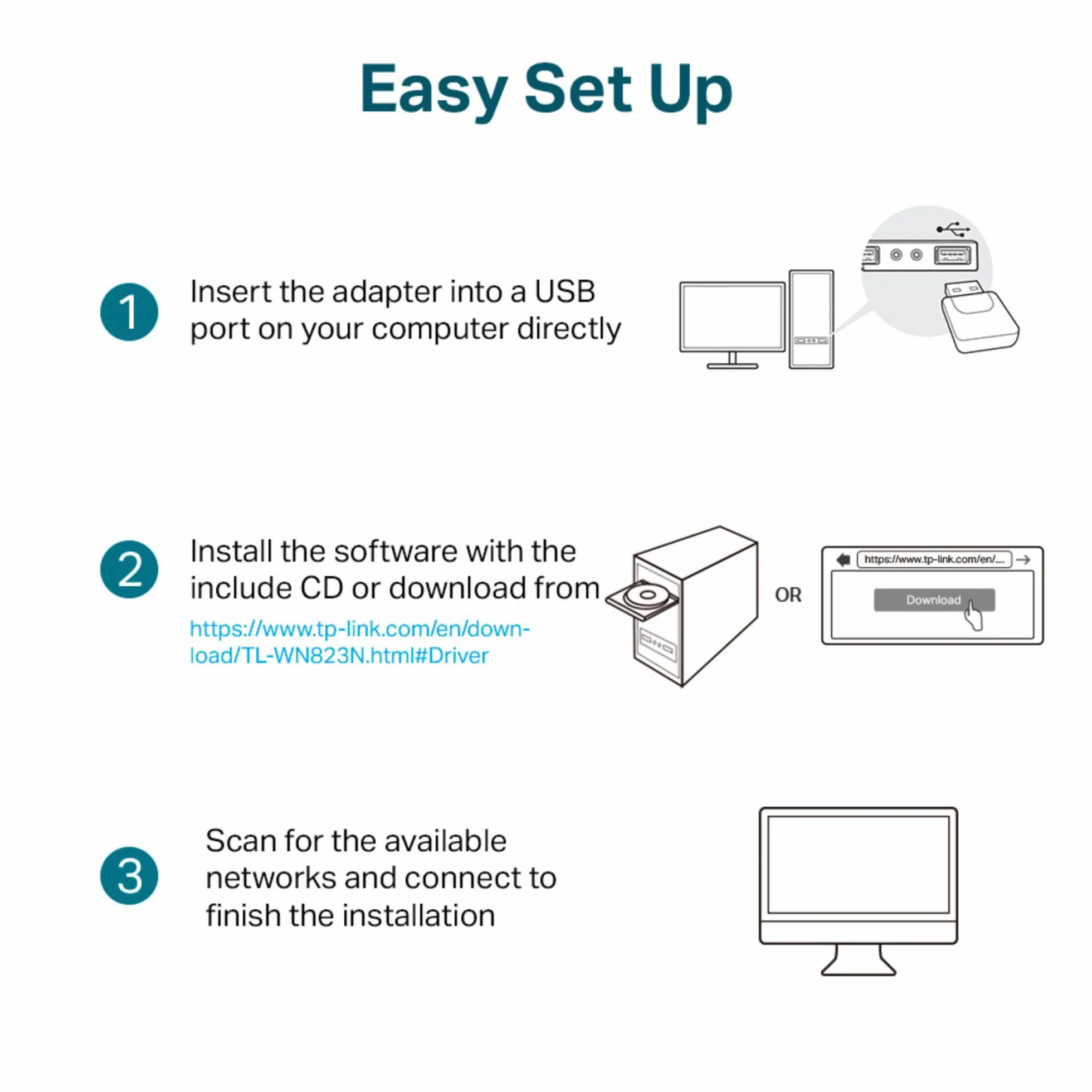 TP-Link TL-WN823N – Mini karta sieciowa USB WiFi N300 (2.4GHz), obsługa SoftAP, łatwa instalacja, idealna do laptopów i komputerów stacjonarnych