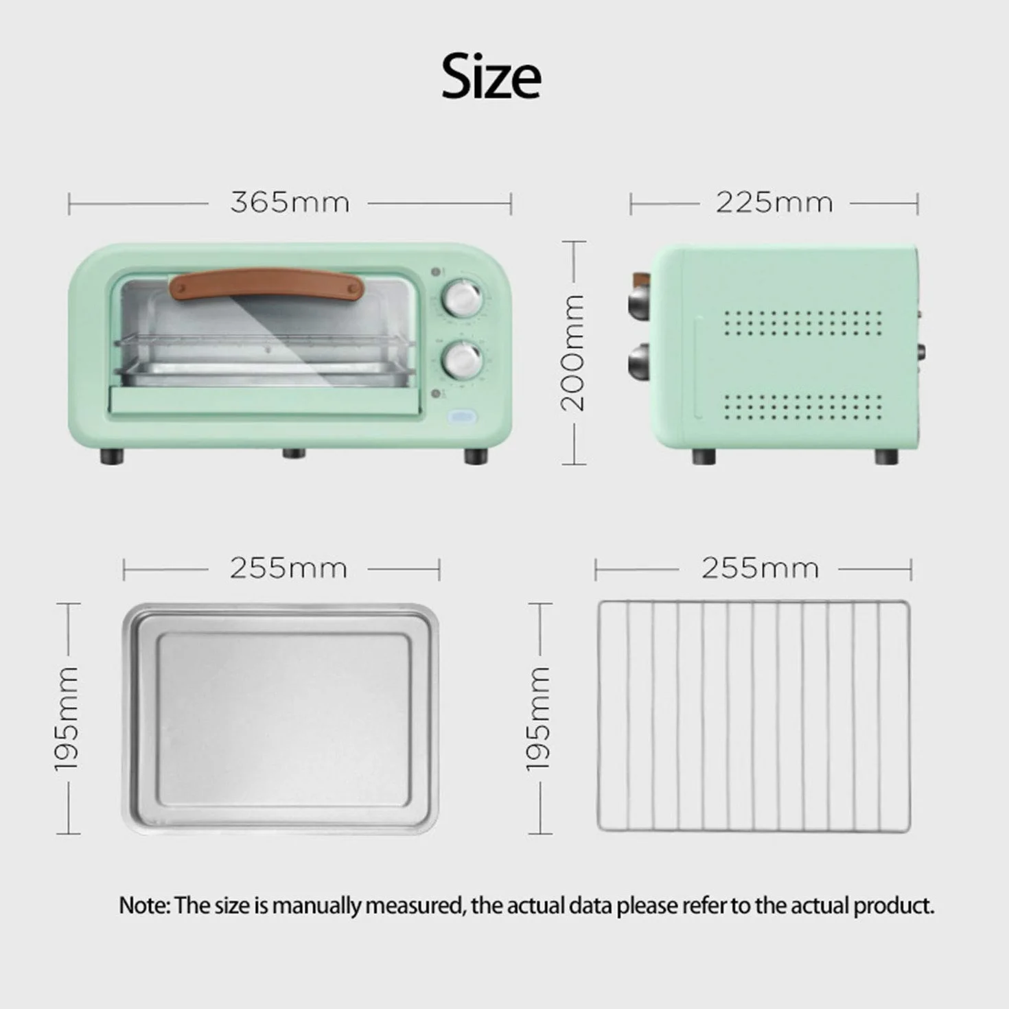 Mini piekarnik retro 12 l 800 W 90-230°C zielony