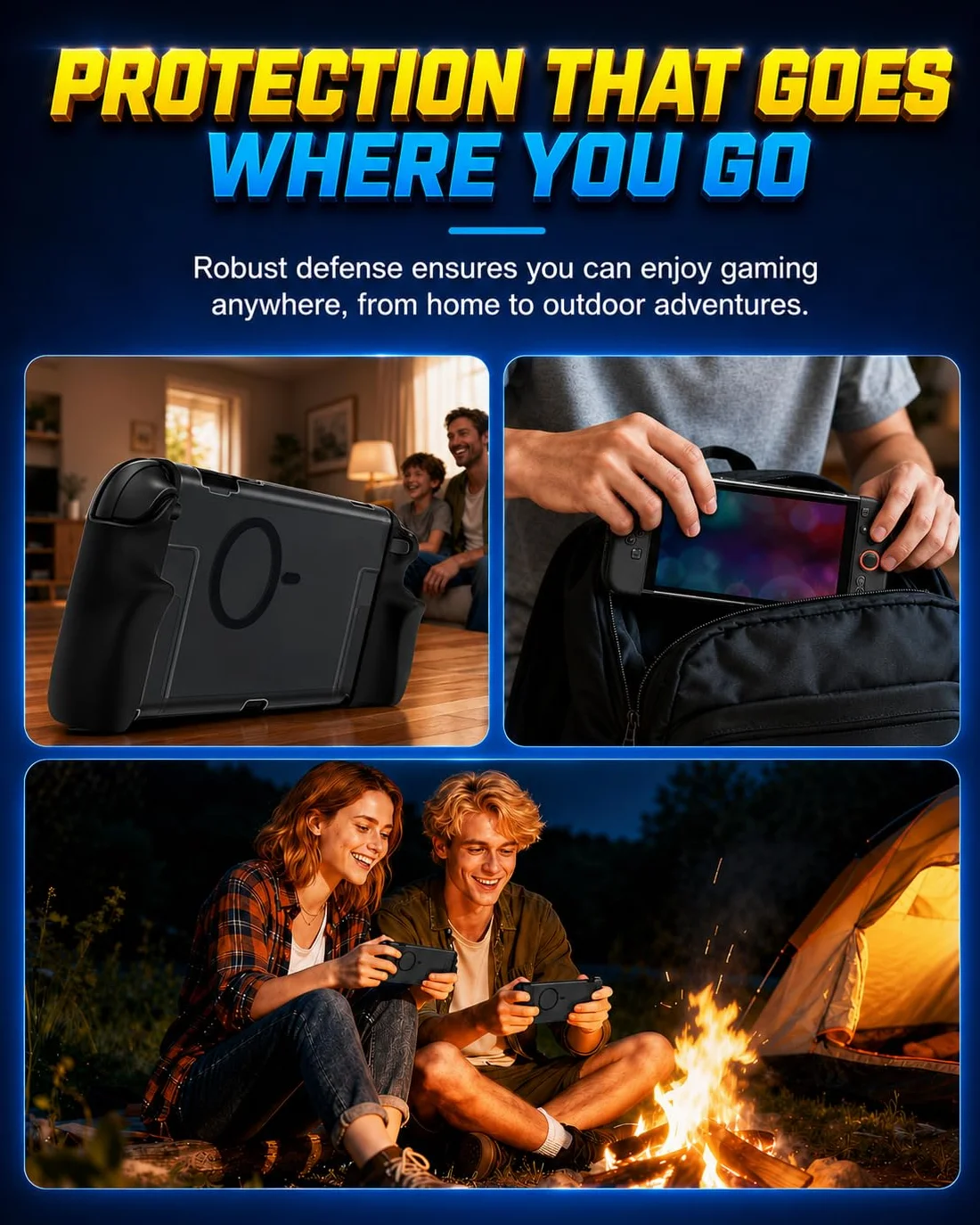 iVoler 5-w-1 Magnetyczne etui na Nintendo Switch 2 (2025), w pełni DOCKABLE, Split-Design, Full Protection Ergonomiczna Odporna na zarysowania TPU i folia ze szkła hartowanego