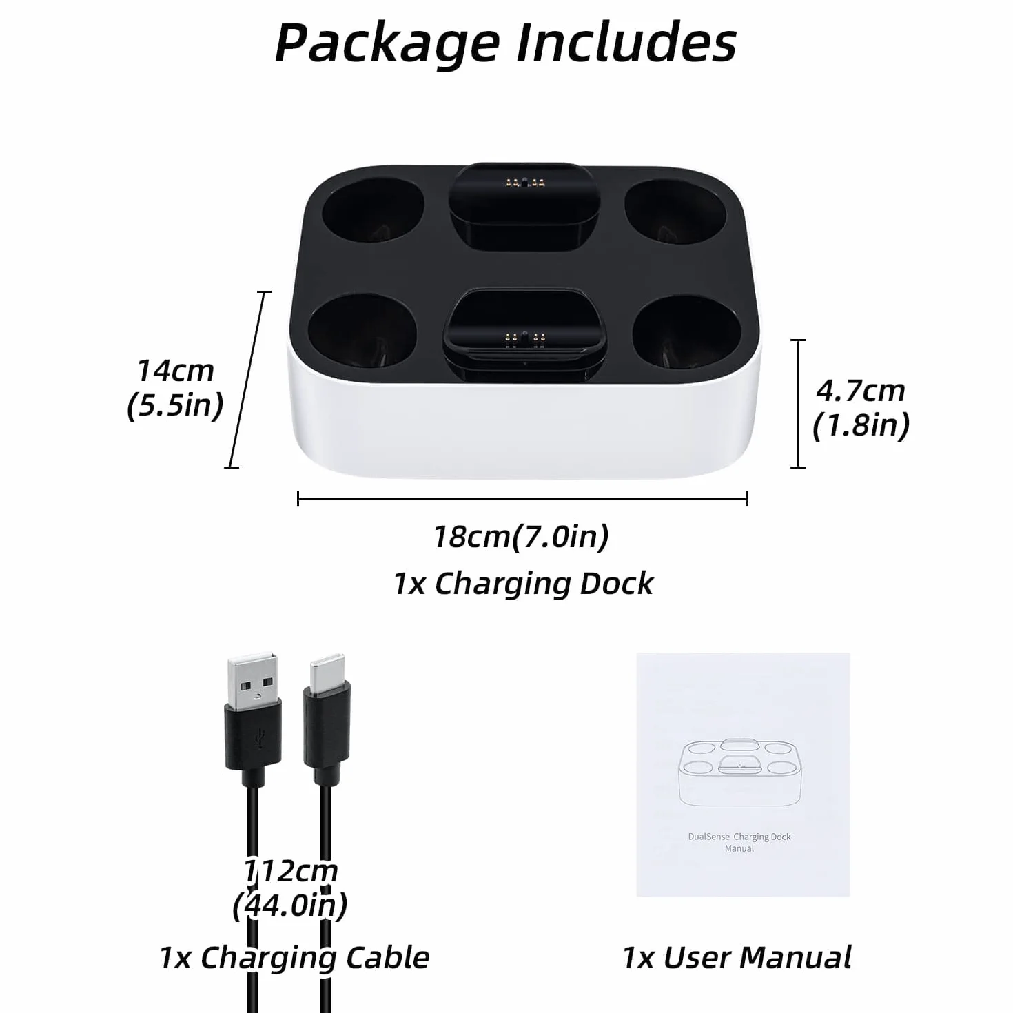 Mcbazel Stacja ładująca kontrolera do PS5, podwójna ładowarka, ochrona przed przegrzaniem, potrójna ochrona z wyświetlaczem LED do kontrolera PlayStation 5 DualSense, biała
