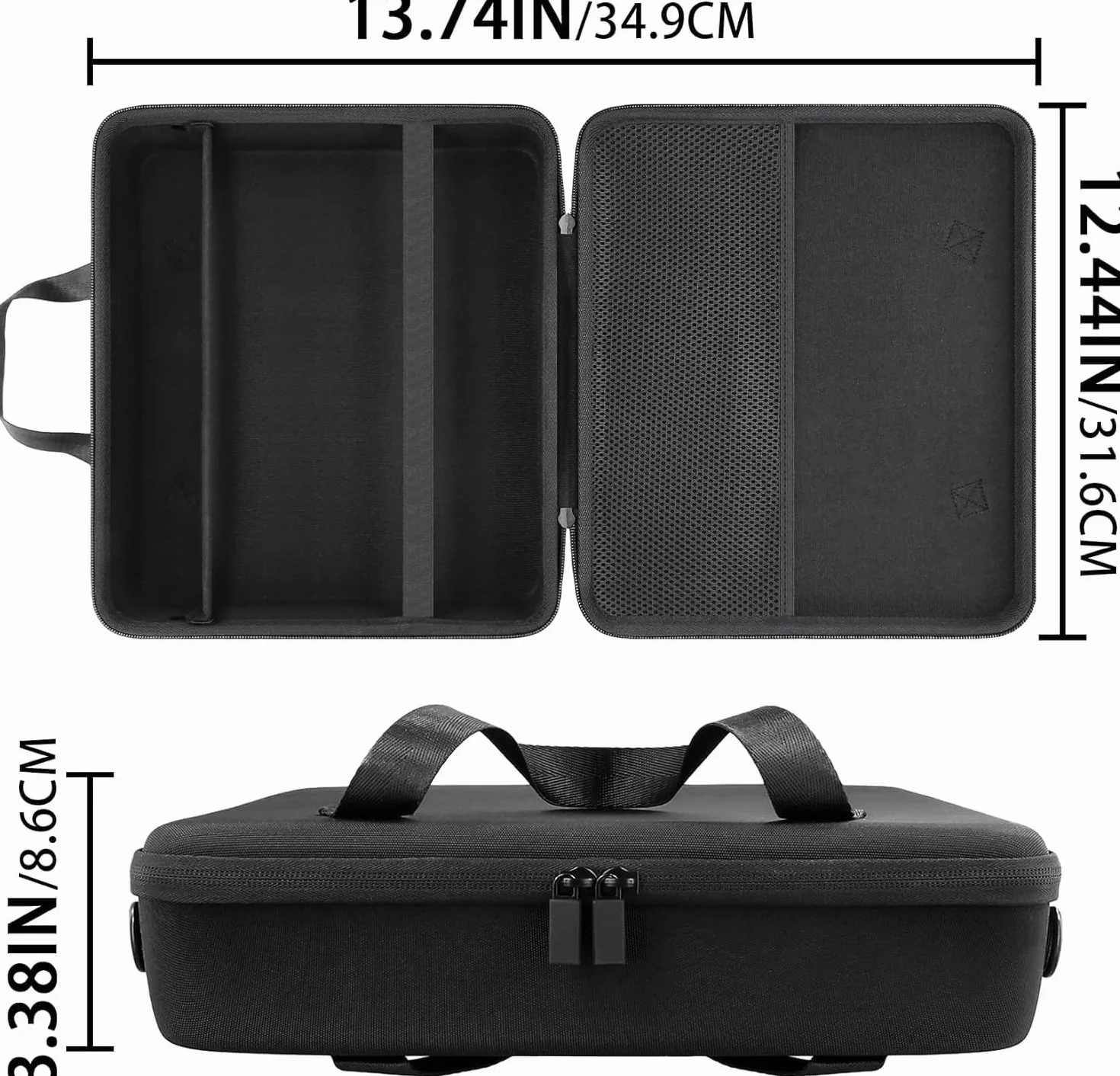 co2CREA Twarda torba podróżna z paskiem na ramię do Canon PIXMA TR160 / TR150 / iP110 bezprzewodowa przenośna drukarka atramentowa, tylko etui