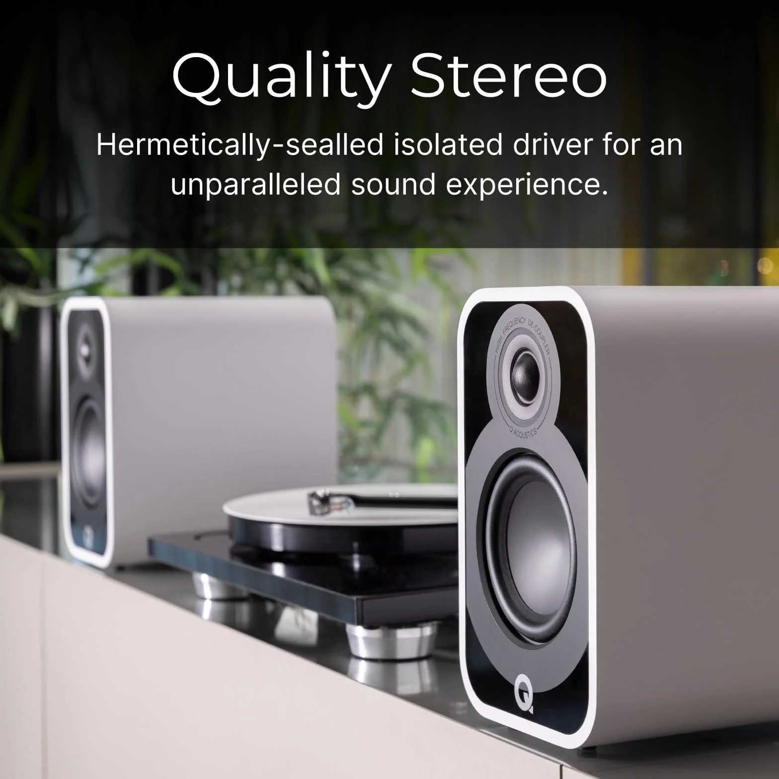 Q ACOUSTICS 5020 Głośniki półkowe Holme Oak - 12.7 cm średni/basowy przetwornik, 2.5 cm głośnik wysokotonowy - głośniki TV do systemu dźwięku przestrzennego - głośniki winylowe odtwarzacze płyt Hi-Fi,