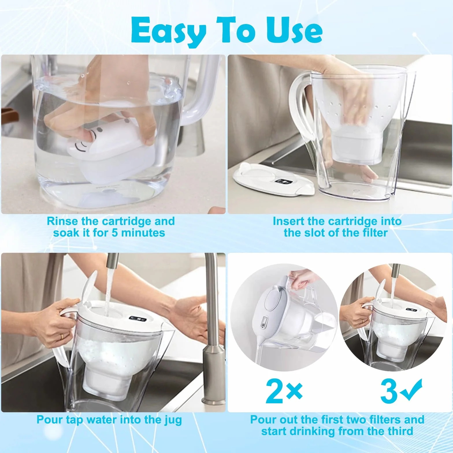 Wkłady Filtrujące Do Wody Kompatybilne Z Brita Maxtra+, Aquaphor, Style, Elemaris, 6 Sztuk