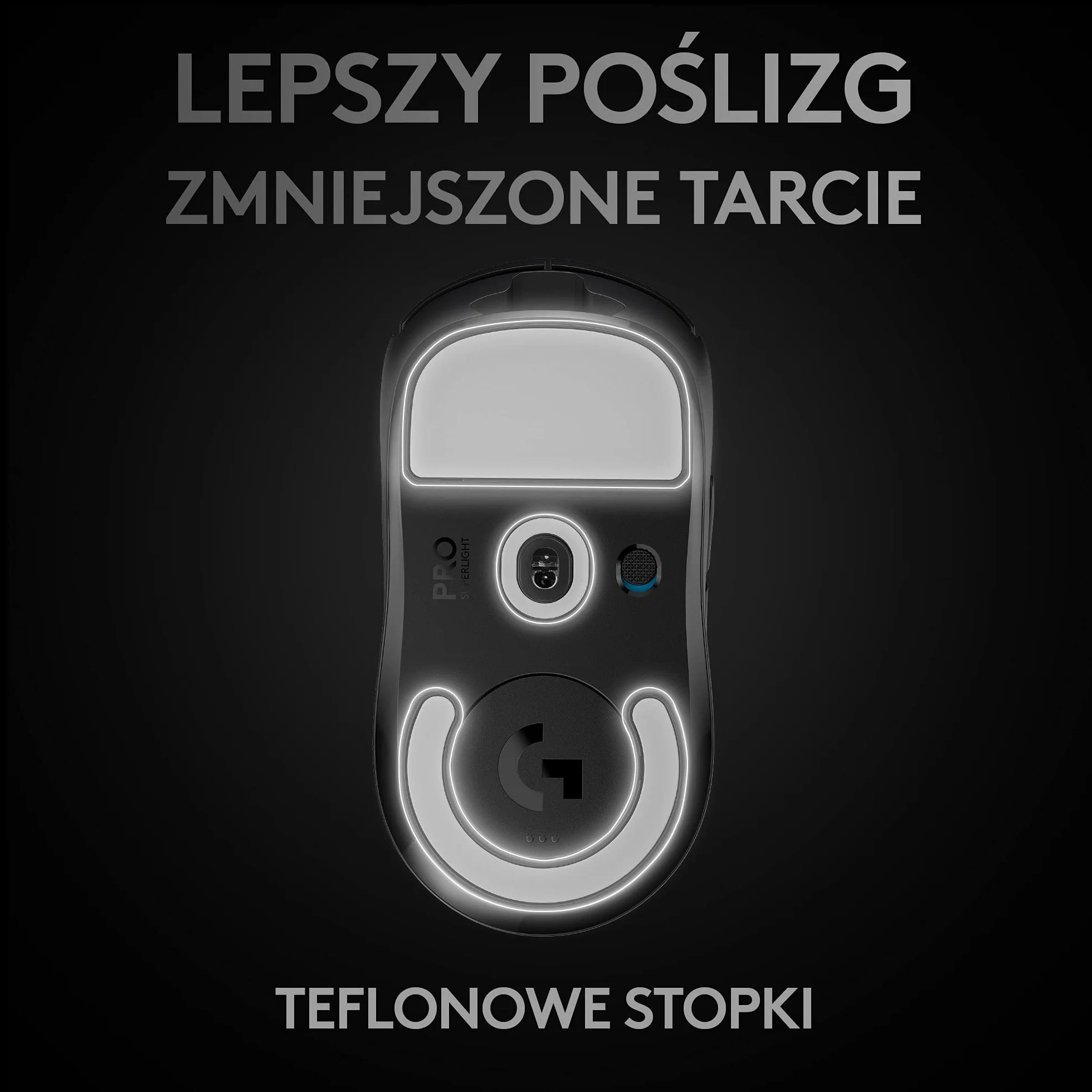 Logitech G PRO X SUPERLIGHT Bezprzewodowa mysz gamingowa, lekka, czujnik HERO 25K, 25,600 DPI, 5 programowalnych przycisków, długi czas pracy baterii, kompatybilna z PC/Mac - Czarny