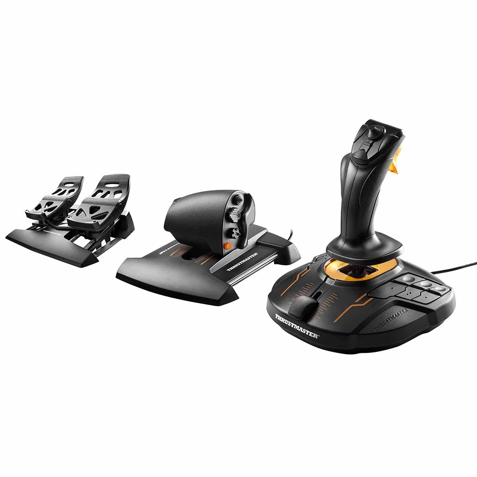 Thrustmaster T16000M FCS Flight Pack Kompletny system sterowania lotem z joystickiem, przepustnicą i pedałami steru, technologia H.E.A.R.T HallEffect AccuRate dla PC