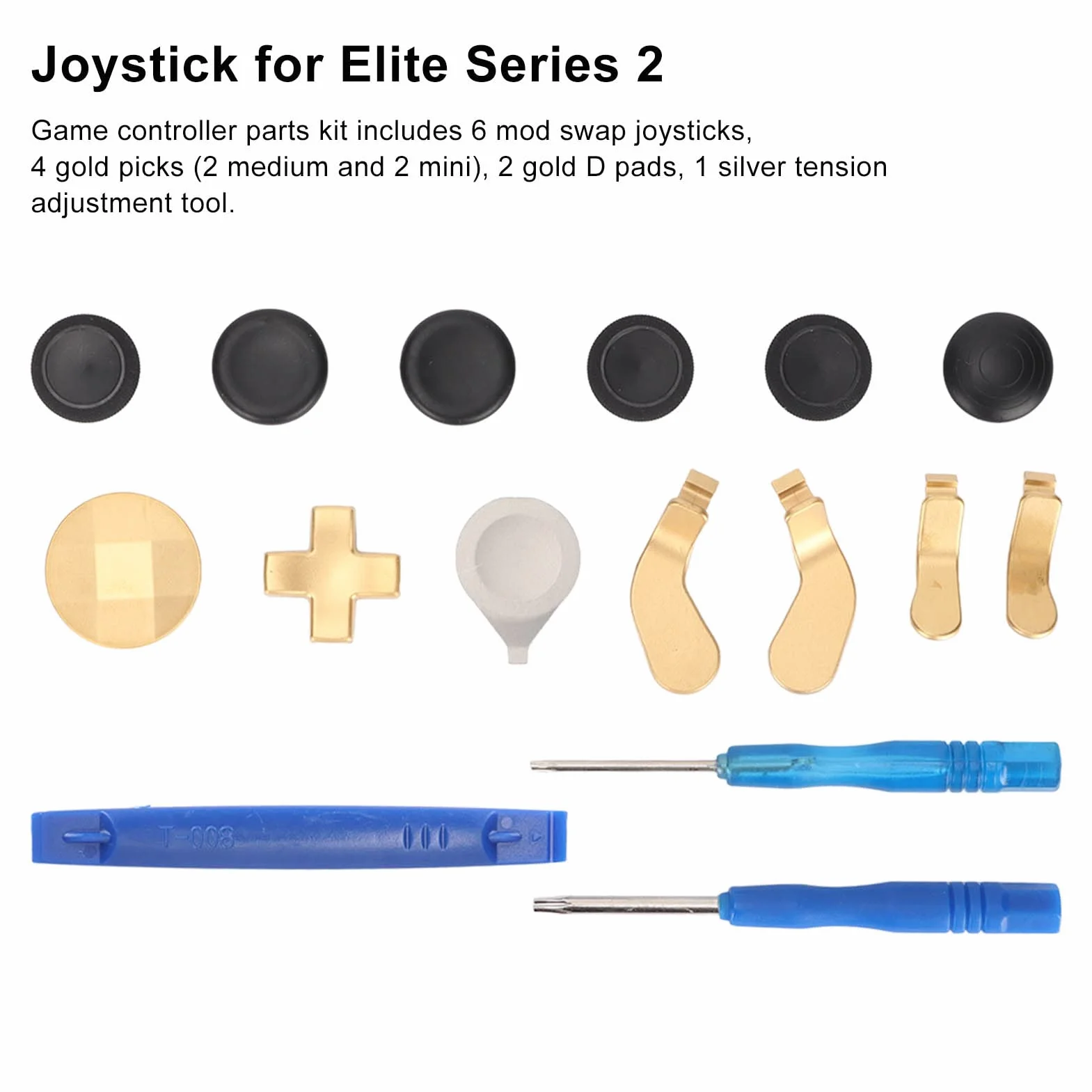 Metalowy Joystick do Series 2, Zapasowe łopatki D Pads Części Kontrolera Gier Akcesoria do One Series 2