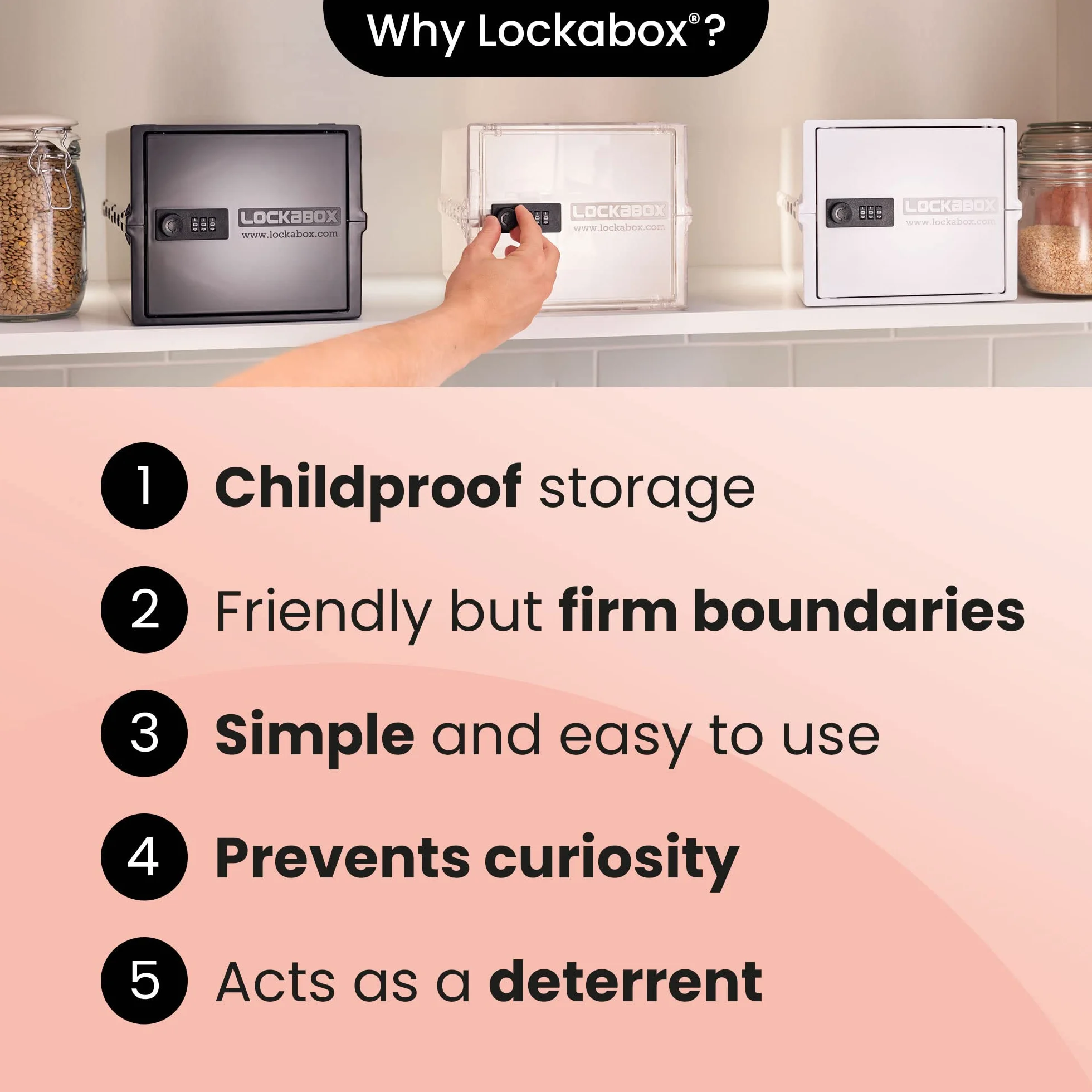 Lockabox One Zamykane pudełko do przechowywania 10 l zamek szyfrowy 31 x 21 x