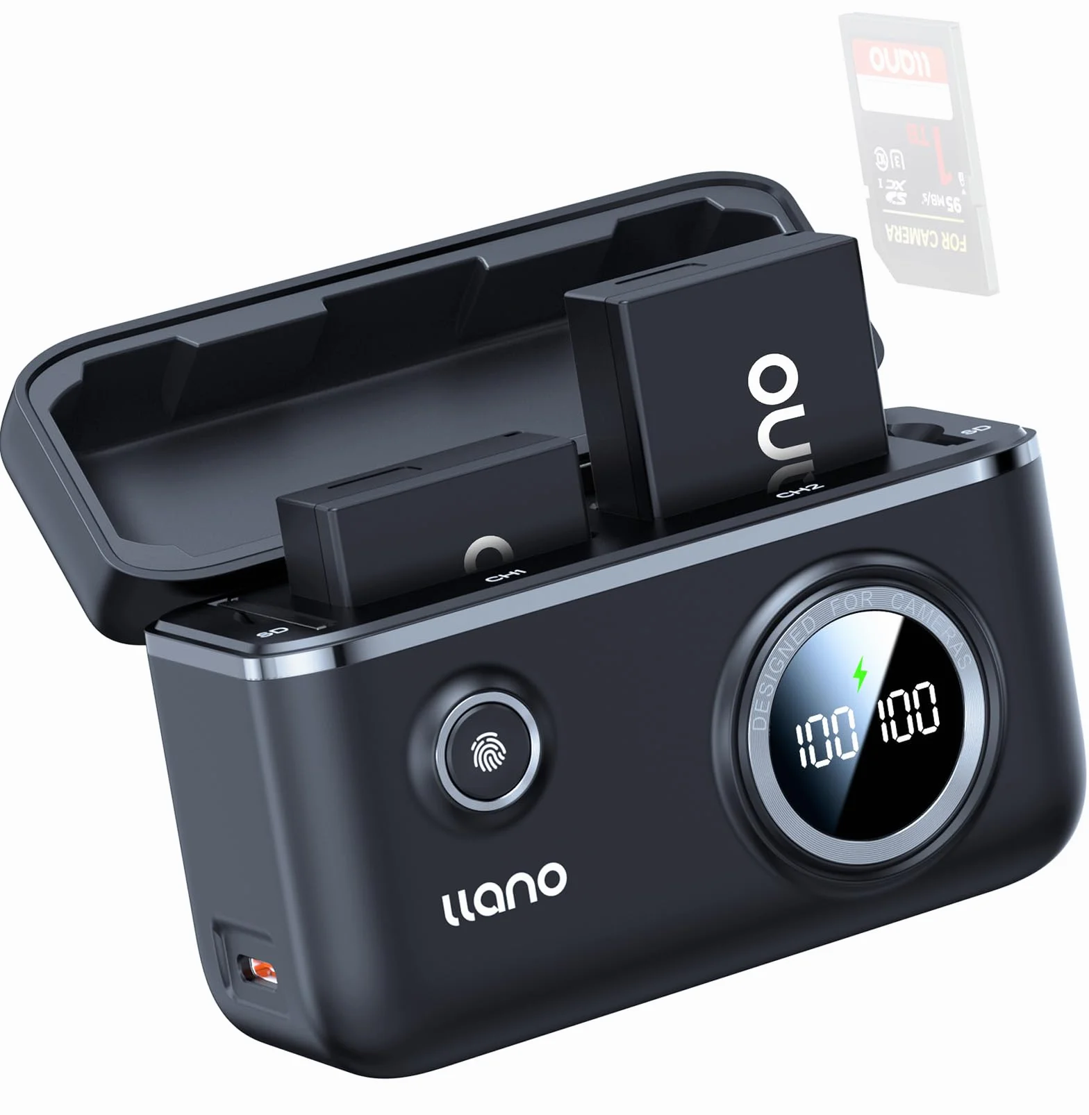 llano LP-E17 Zestaw 2 szybkich ładowarek 18 W do Canon EOS R50 RP R10 R8, R100 Rebel T8i, T7i, T6i, T6s, SL2, 3, EOS M3, 5, 6, 250D, 2 baterie 950 mAh, inteligentny wyświetlacz cyfrowy