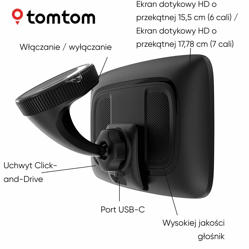 TomTom GO Expert Plus Nawigacja satelitarna dla ciężarówek (7-calowy ekran HD, trasy i UM-y dla dużych pojazdów, TomTom Traffic, mapy świata, wskazówki wizualne, USB-C)