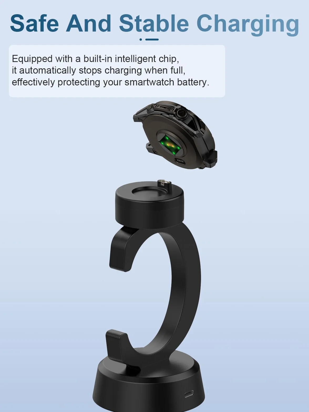 Stacja ładująca do Garmin Bounce 2, yystao stabilna magnetyczna ładowarka USB-C kompatybilna z Garmin Bounce 2, podstawka ładująca w kształcie litery C