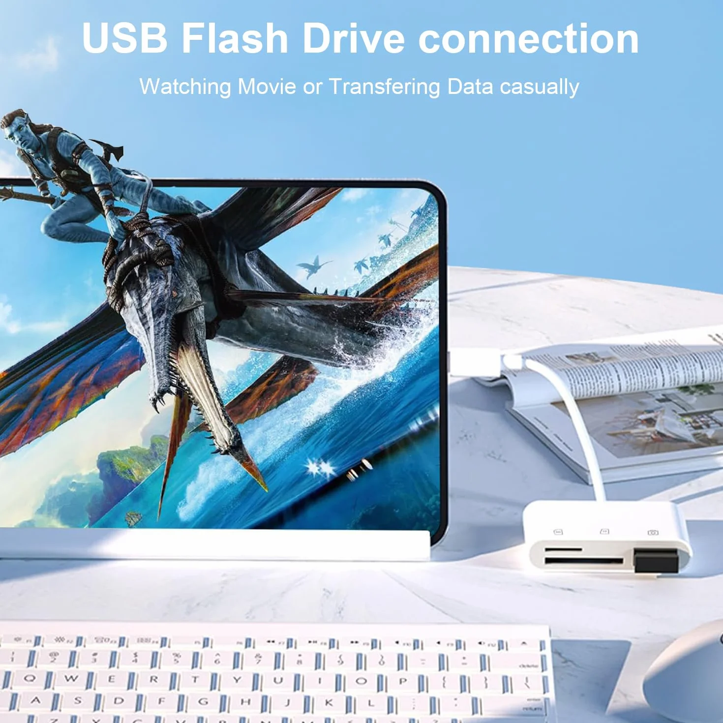 Czytnik kart SD, czytnik SD iPhone czytnik kart SD adapter USB z Micro SD i SD oraz portem USB SD Card Reader adapter aparatu dla iPhone'a 17 16 15 Pro Max, iPad, Samsung, Caméra