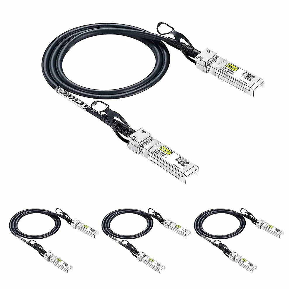 [4 Pack] 10G SFP+ DAC Twinax Cable 0.5-Meter (1.65ft), Direct Attach Copper Patch Passive Cable for Cisco, Ubiquiti UniFi, TP-Link, Netgear, D-Link, Zyxel, Mikrotik and More