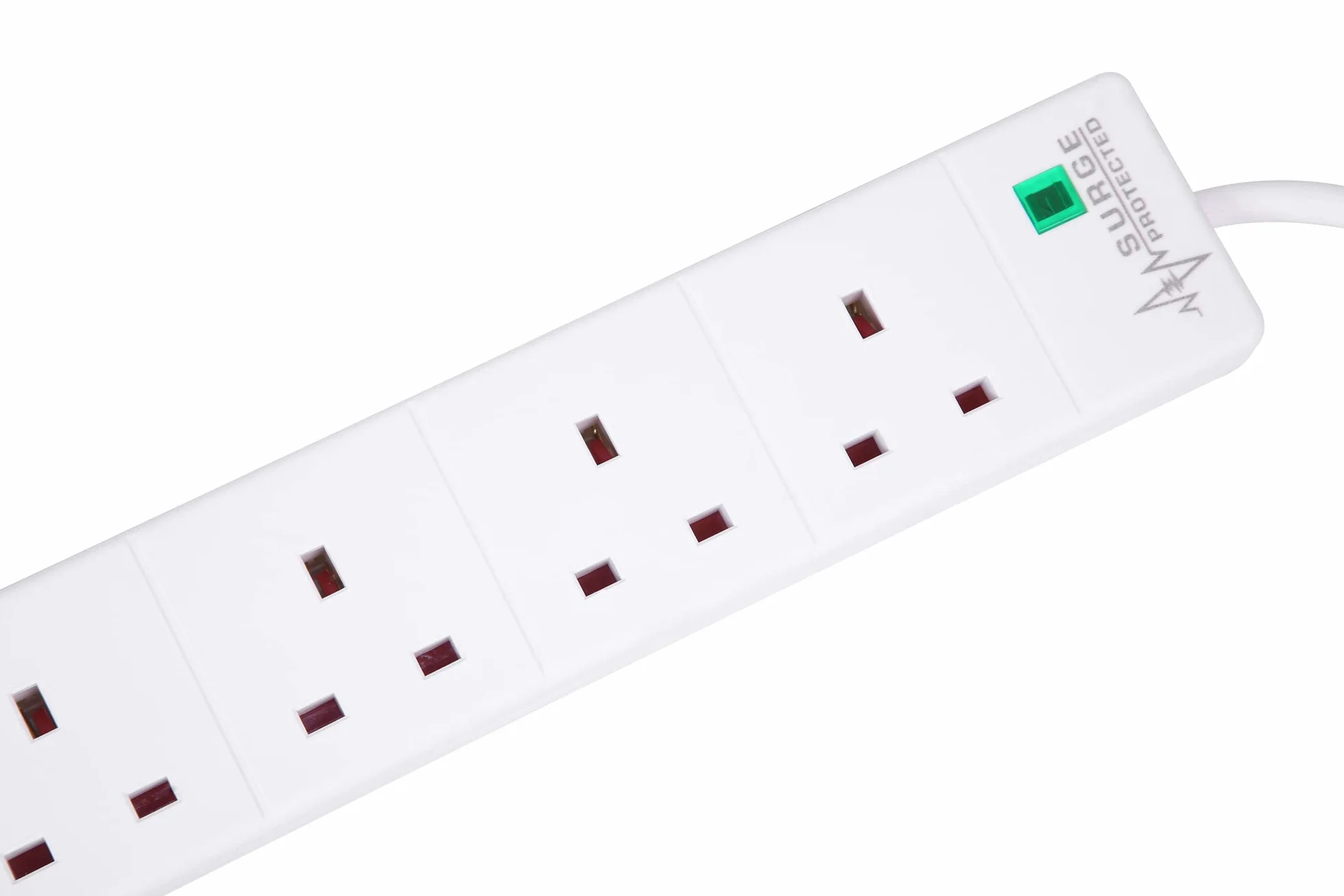 PRO ELEC PELB1703 Przedłużacz 6-rzędowy z ochroną przeciwprzepięciową, biały, 5 m