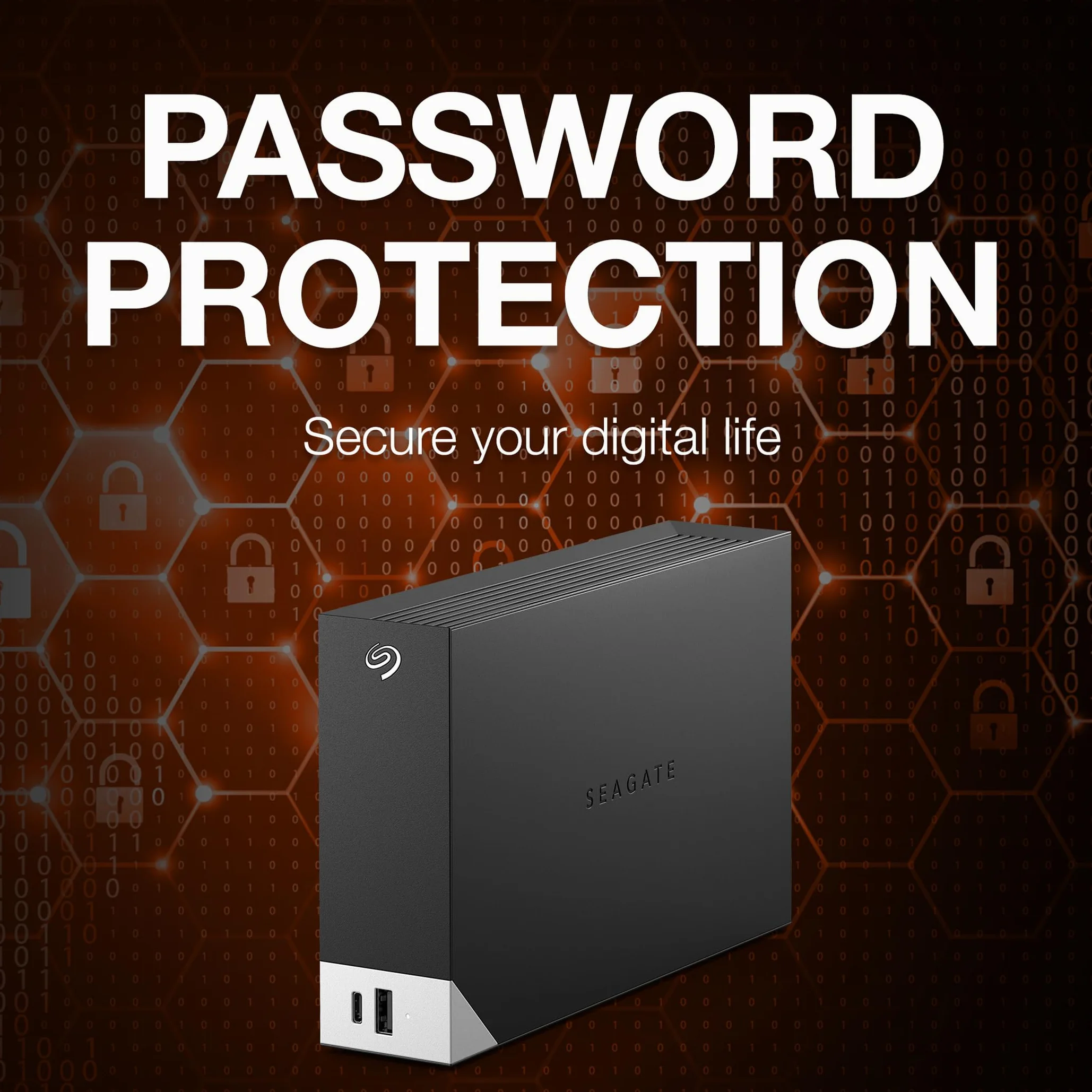 Seagate One Touch Hub 6TB, Zewnętrzny dysk twardy,do komputerów Mac, PC oraz Mac, USB-C, USB 3.0, 1 Letnie Mylio, Data Rescue Service (STLC6000400)