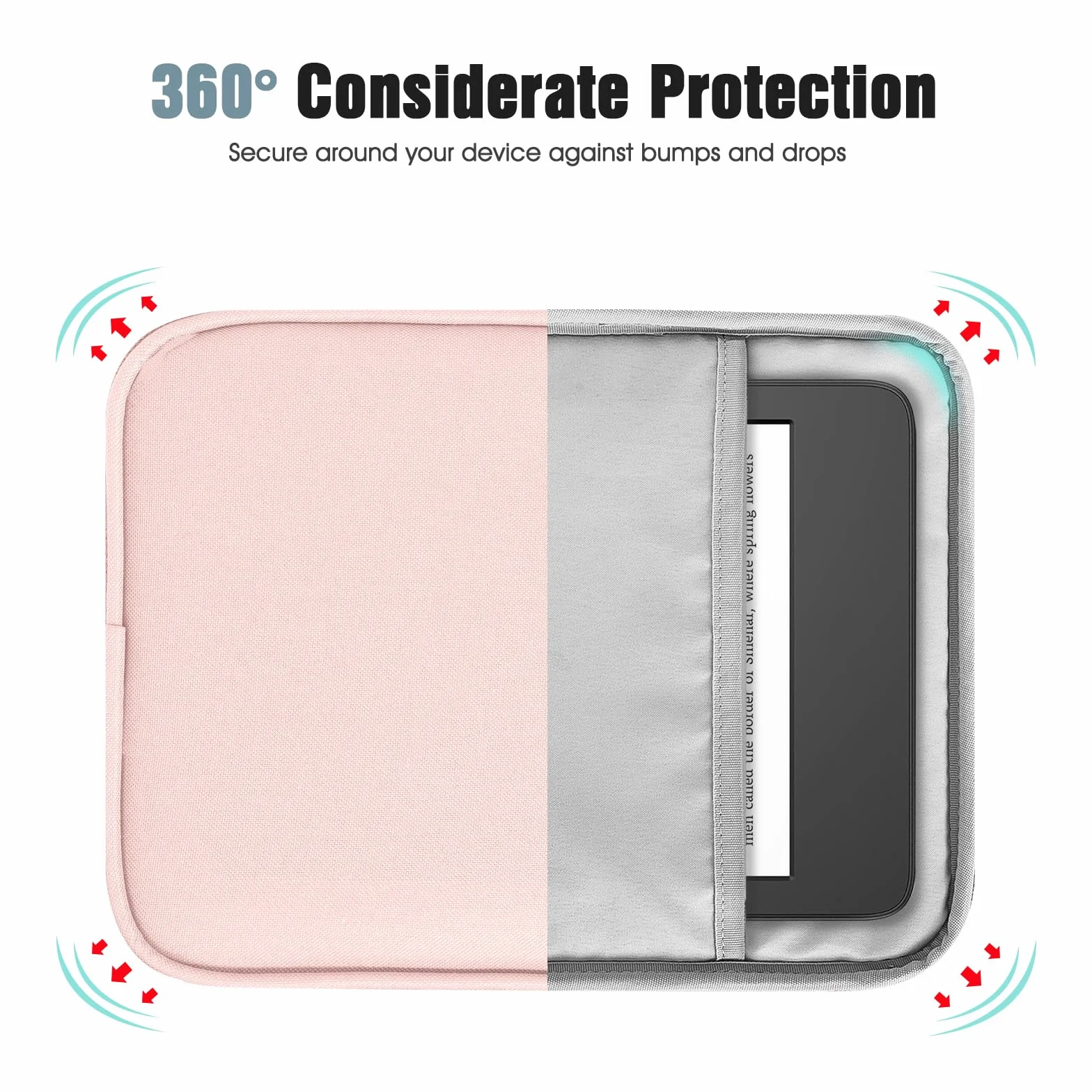 TiMOVO 6-7 Inch Tablet Sleeve for All-New Kindle 2022/10th Gen 2019 /Kindle Paperwhite 11th Gen 2021/Kindle Oasis E-Reader, Protective Case with Pocket for Kindle (8th Gen, 2016), Pink