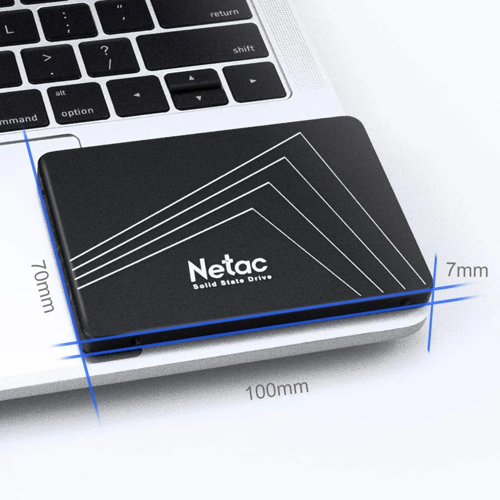 Netac Wewnętrzny dysk SSD 2TB HDD 2TB (3D NAND, SATA, 2,5 cala, wewnętrzny SSD), czarny