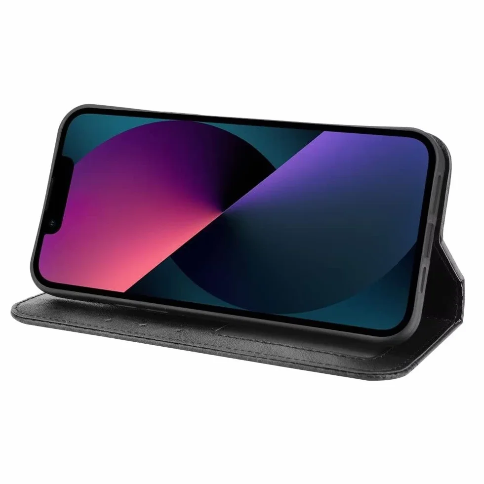 RankOne Etui z portfelem do Motorola Moto ThinkPhone / Lenovo ThinkPhone (6,6 cala), magnetyczne etui skórzane z klapką z przegródkami na karty czarne