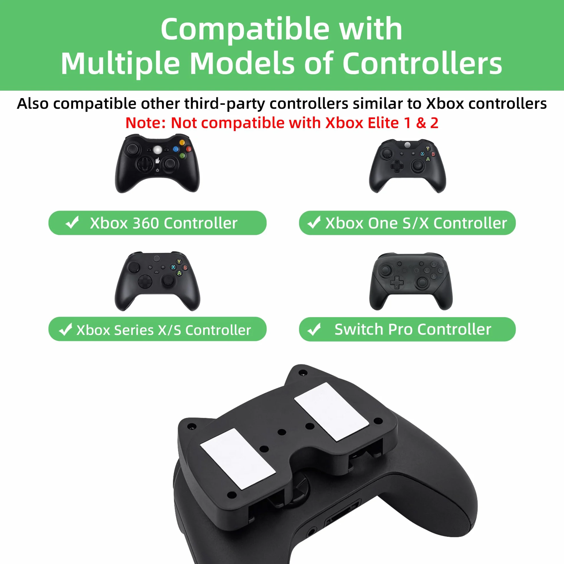 Uchwyt kontrolera Xbox pod biurkiem do konsoli Xbox ONE/Series X i Series S, Xbox 360, uchwyt na kontroler do gier i stojak do przechowywania z taśmą samoprzylepną