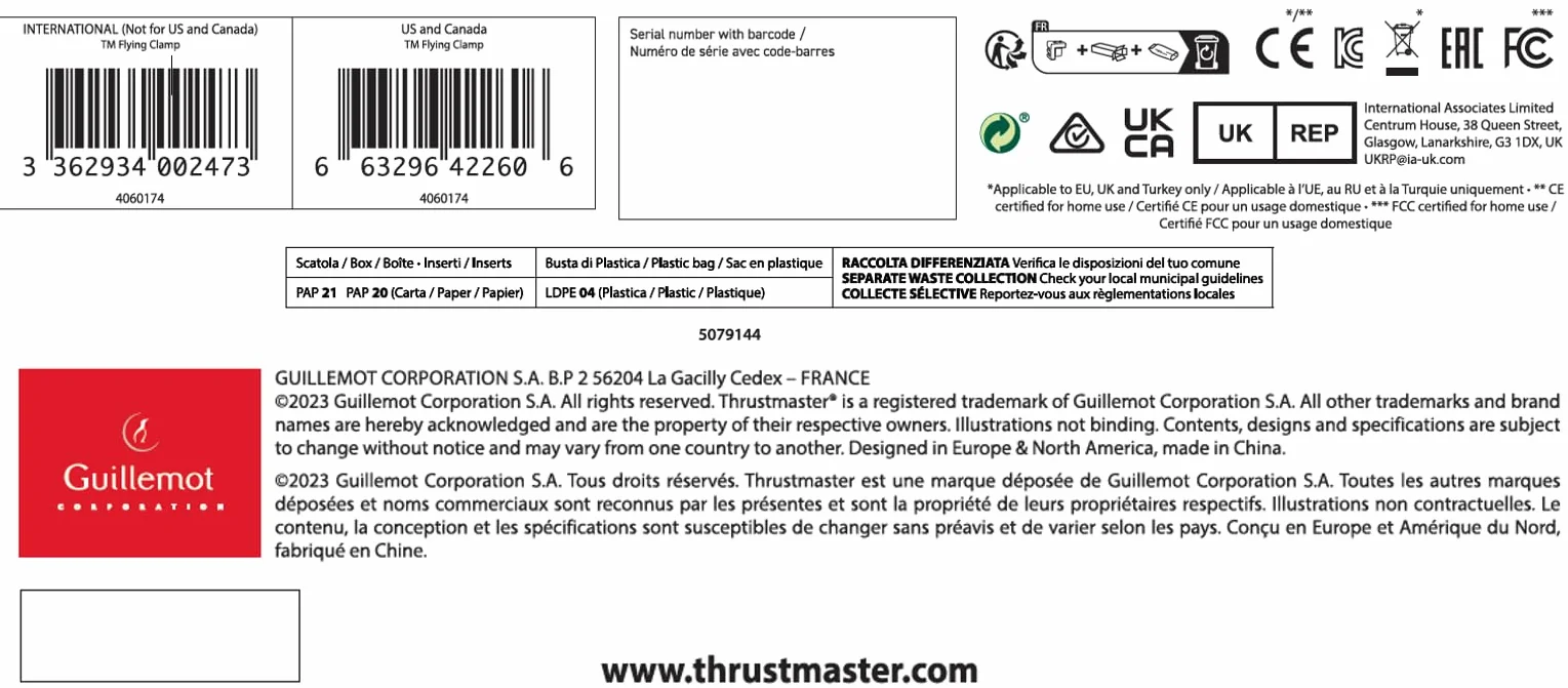 Thrustmaster TM Flying Clamp — metalowy zacisk do biurka i stołu do akcesoriów PC