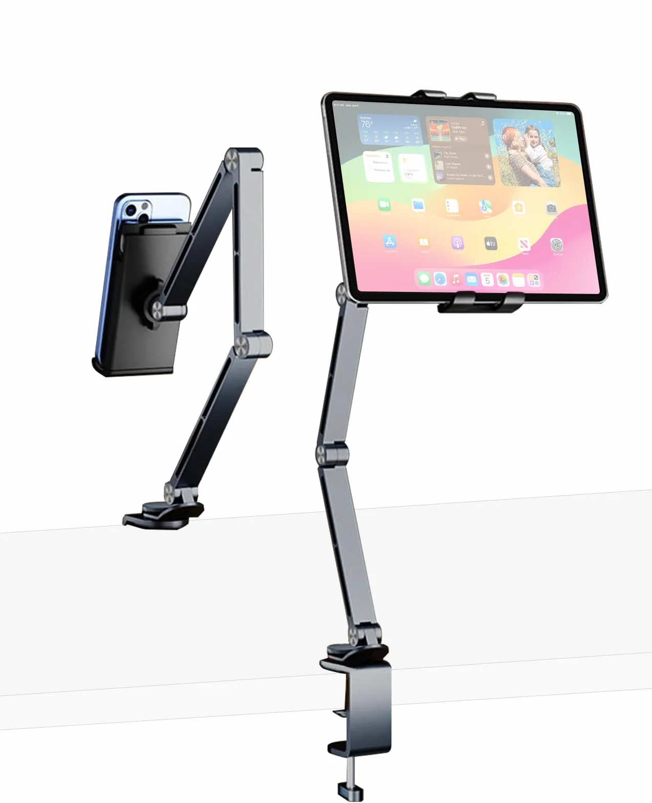 Uchwyt na tablet iPad 360°, regulowany długi rękaw, do tabletu, łóżka, iPada, biurka, do tabletu iPad Pro Air Mini 4,7"-15,4"