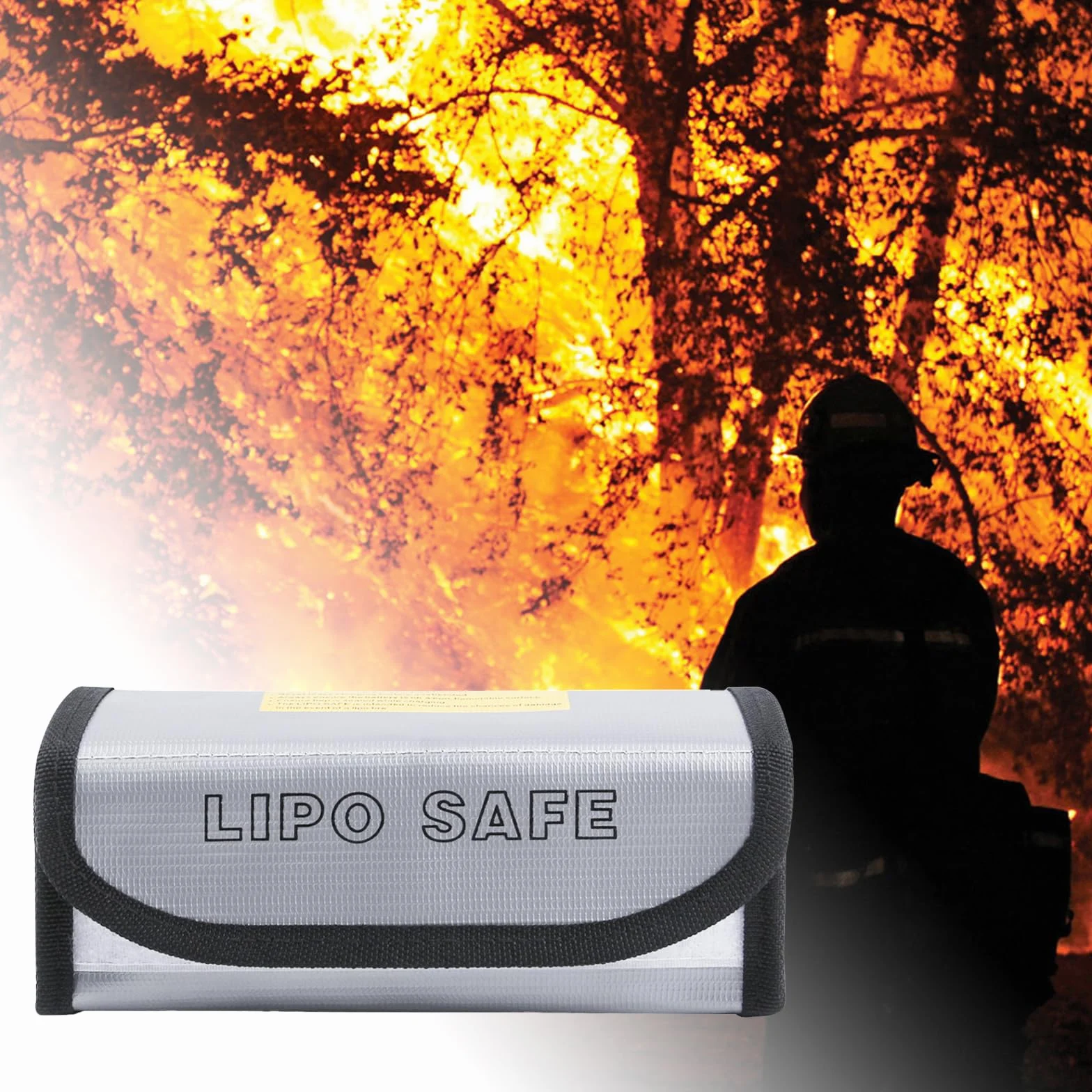 Torba na baterie, Lipo Guard, ognioodporna, przeciwwybuchowa, bezpieczna, odporność na wysoką temperaturę, do ładowania, transportu i przechowywania, srebrna