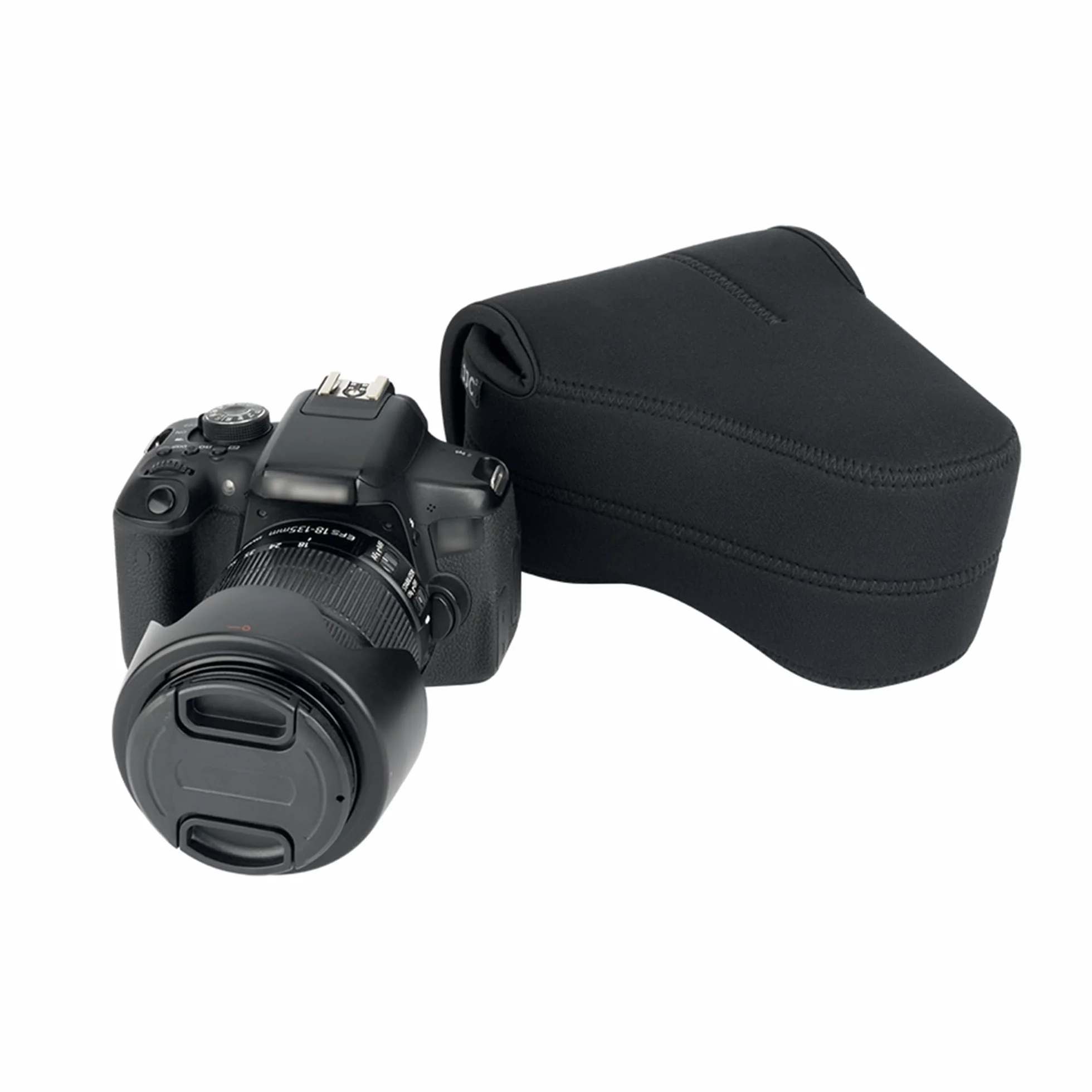 JJC Ultralekka torba na aparat DSLR do Canon EOS 77D 80D 760D 750D 700D 60D Sony A1 A7S III Nikon D7500 7200 D7100 D5600 D5500 D5300 z obiektywem do 5,8 x 4,4 x 7,4 (czarne)