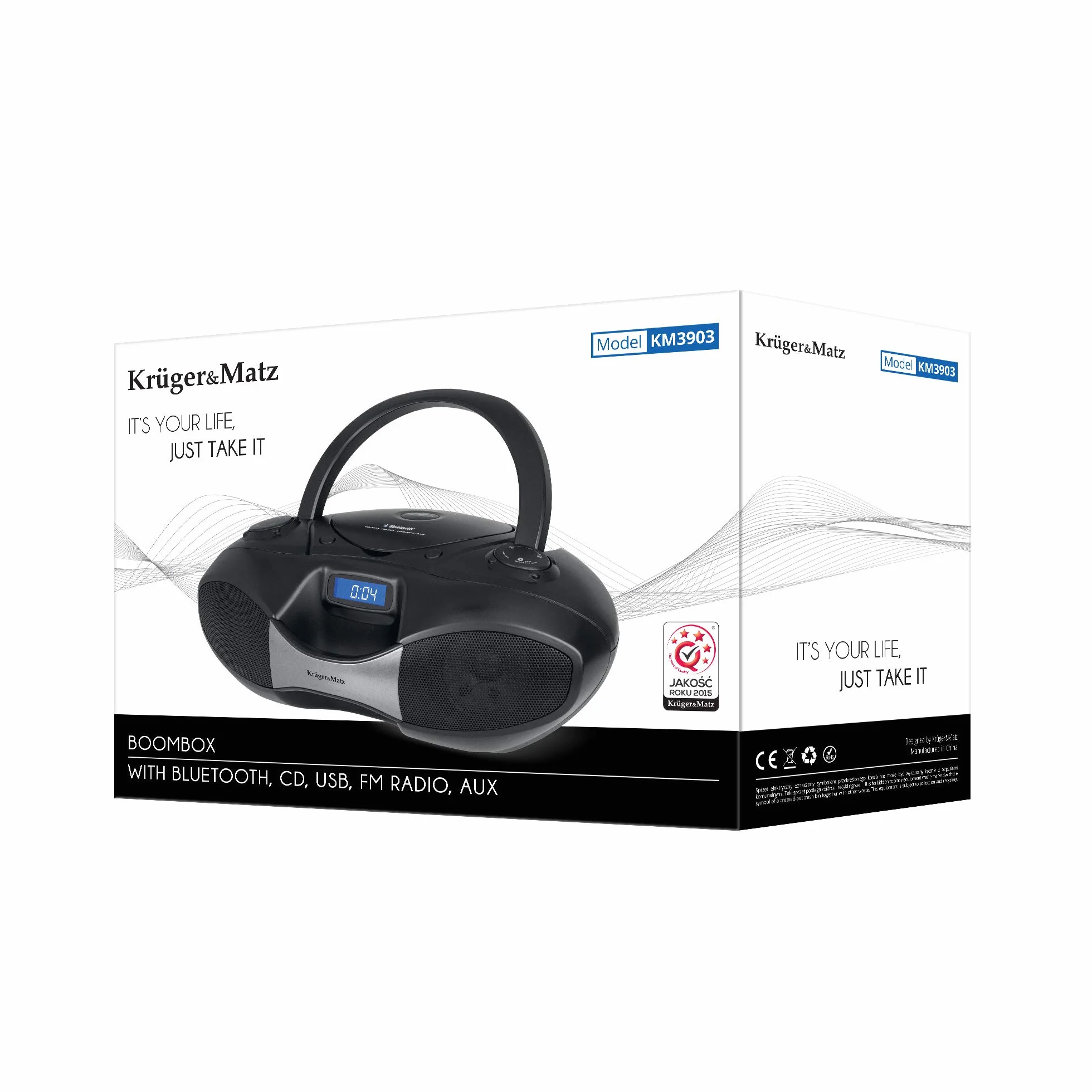 Kruger&Matz Boombox z FM, CD, SD, USB, BT