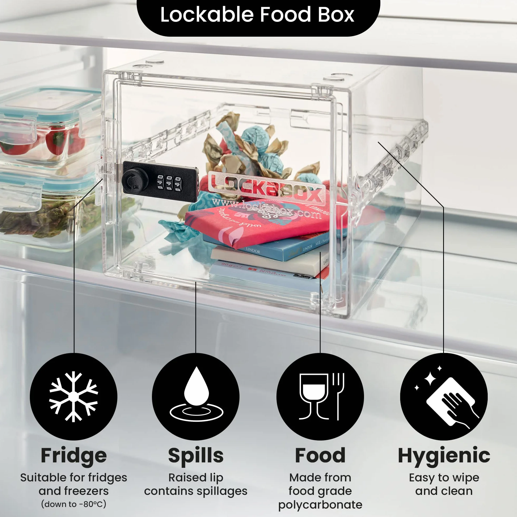 Lockabox One Zamykane pudełko do przechowywania 10 l zamek szyfrowy 31 x 21 x