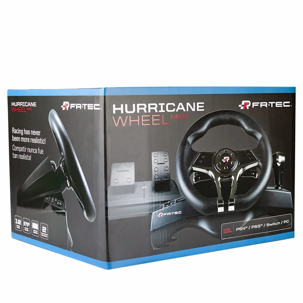 FRTEC - HURRICANE MK II Racing Wheel z pedałami i wbudowaną przekładnią sekwencyjną (kompatybilny z PlayStation 4, Playstation 3, Switch i PC)