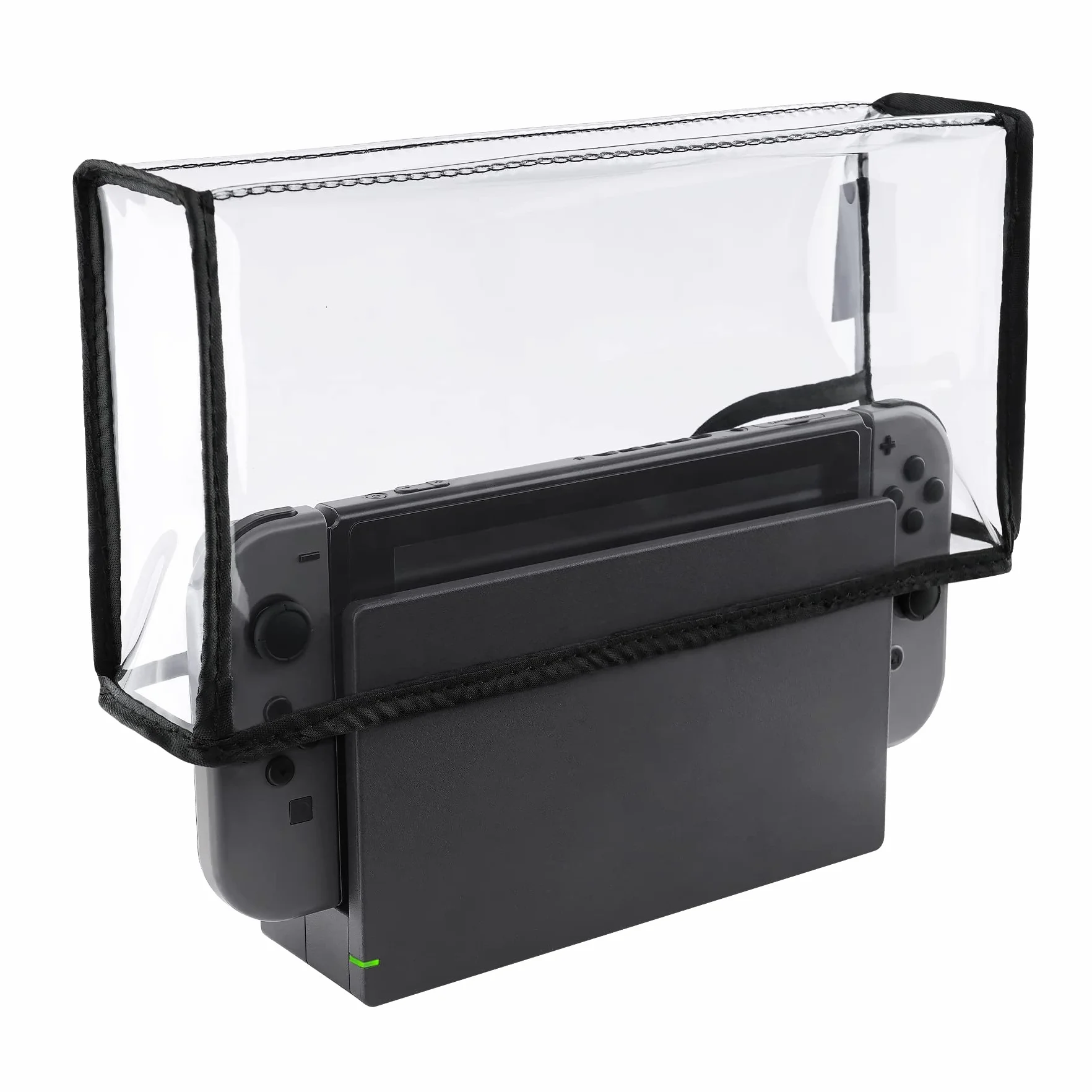PlayVital Osłona Przeciwpyłowa do Switch,Miękka Podszewka Pokrowiec przeciwpyłowy do Switch OLED,Wodoodporny Pokrowiec Ochronny do Switch&Switch OLED Stacja Dokująca do Ładowania-Przezroczysty