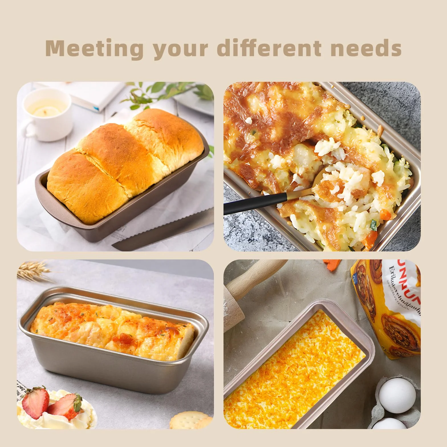 2-pakowe prostokątne formy do pieczenia chleba, stal nierdzewna, formy do ciast z powłoką nieprzywierającą, idealne do pieczenia chleba, ciast, tostów i innych słodkości, łatwe do czyszczenia i trwałe