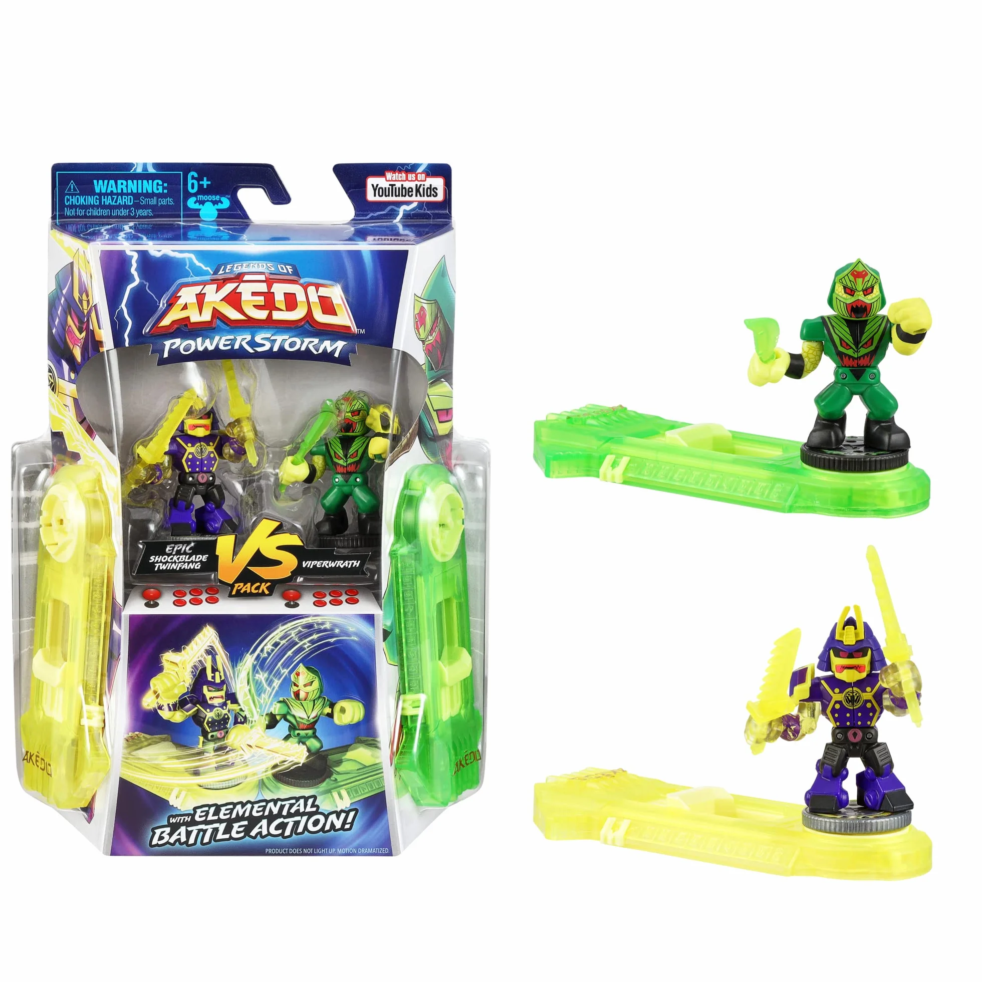 Legends of Akedo Powerstorm 2 Mini Wojownicy 2 Kontrolery Bojowe Epic Shockblade Twinfang Viperwrath